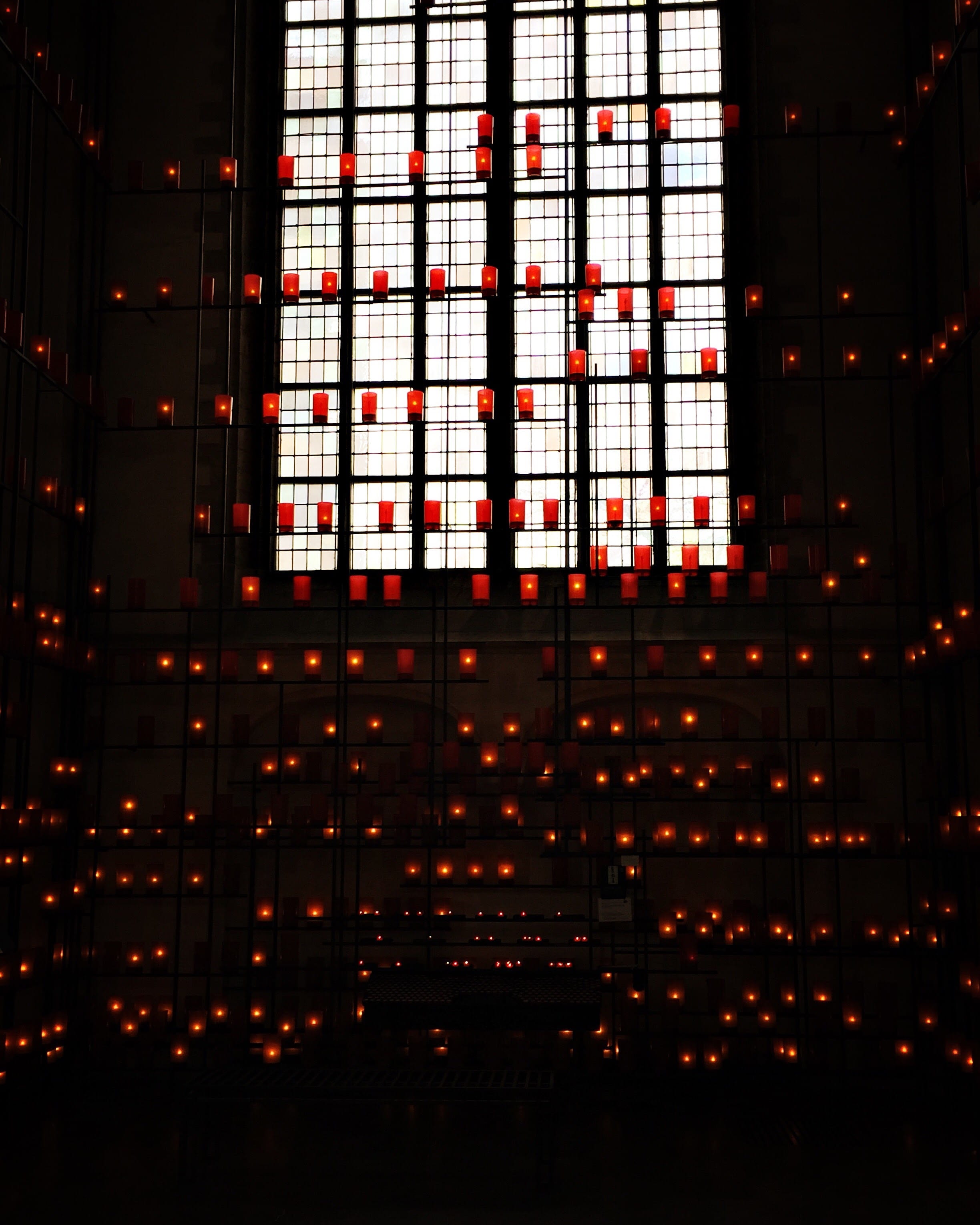 nature, orange color, church, glass - material, candel, illuminated, building, office building exterior, architecture, red, lighting equipment, rotterdam, Phone HD Wallpaper