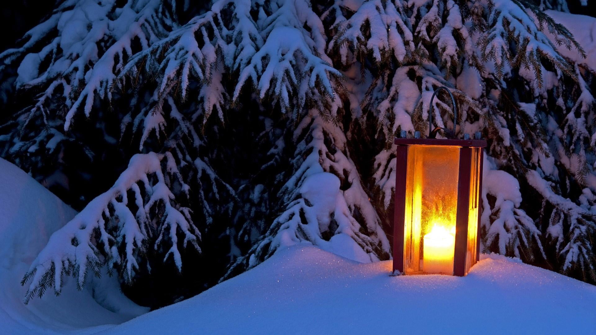 lantern, environment, candel, lighting equipment, nature, tree, christmas, mountain, tranquility, snow, tranquil scene, celebration, beauty in nature, covering, HD Wallpaper