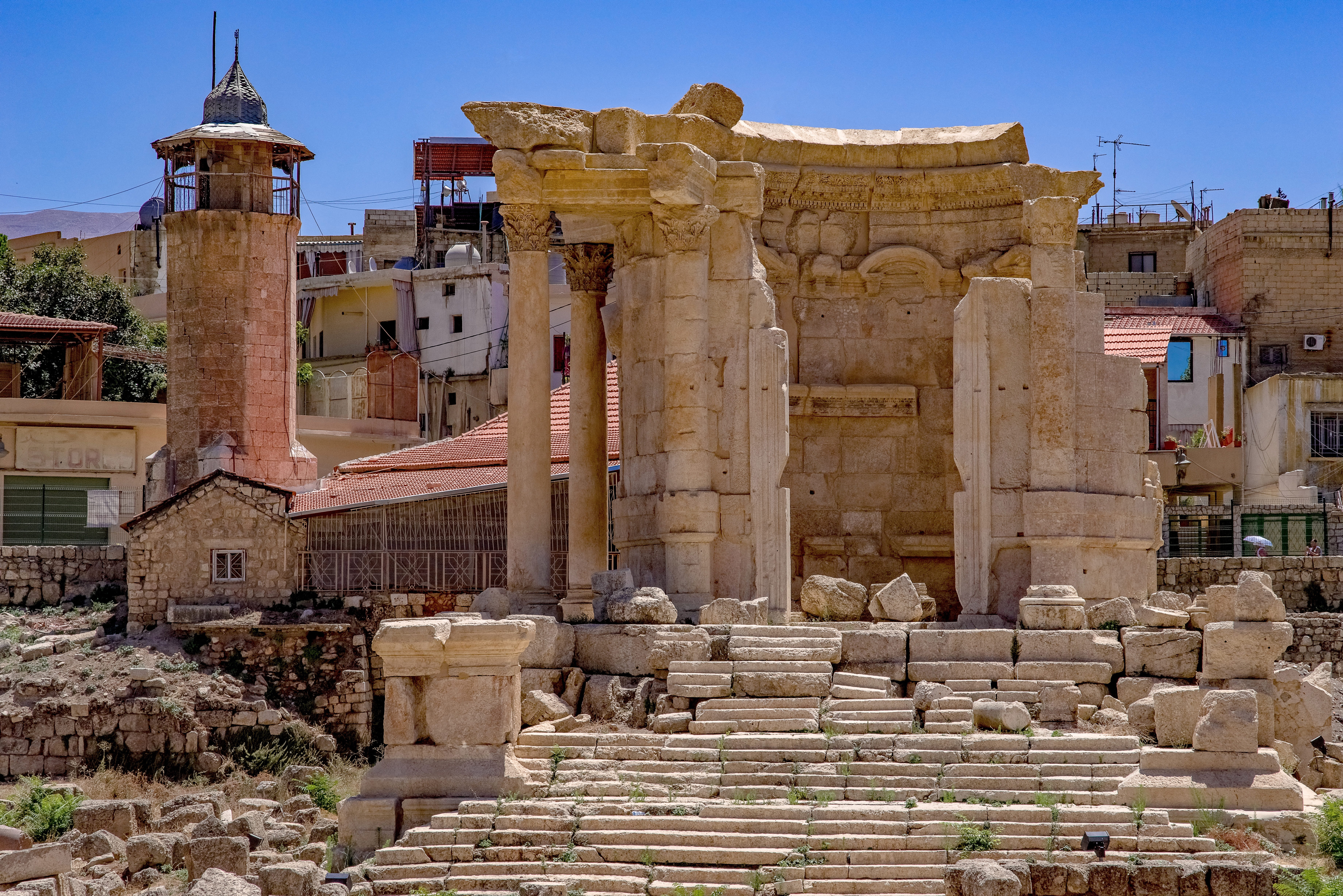 archaeology, ruin, architecture, stone material, ruined, baalbek, old ruin, sky, architectural column, travel destinations, ancient, religion, ancient history, HD Wallpaper