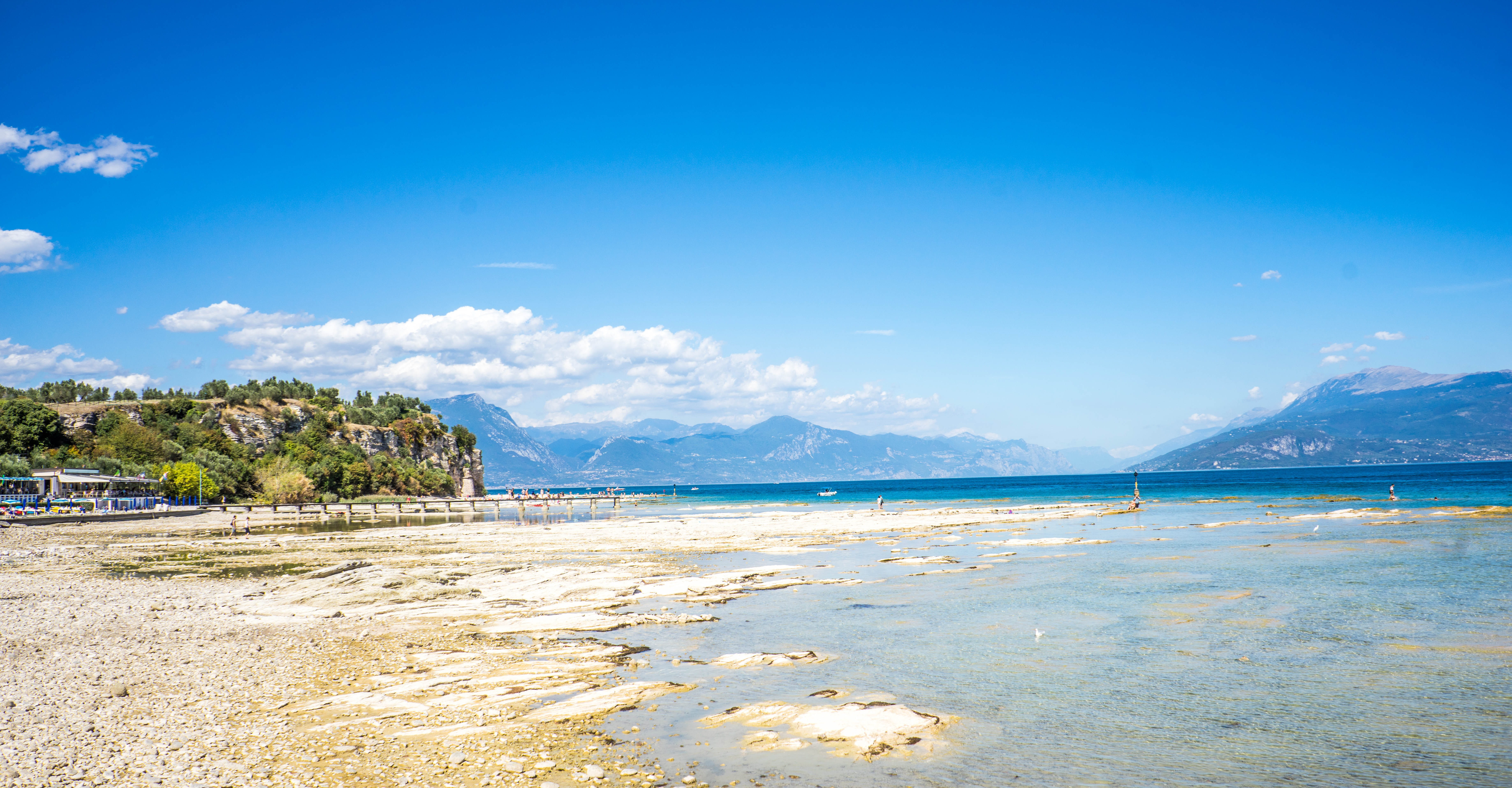 5K, sand, Lake Garda, italy, land, bay, summer, mountain, beauty in nature, Sirmione, no people, view, lagoon, scenic, scenics, landscape, nature, travel destinations, HD Wallpaper