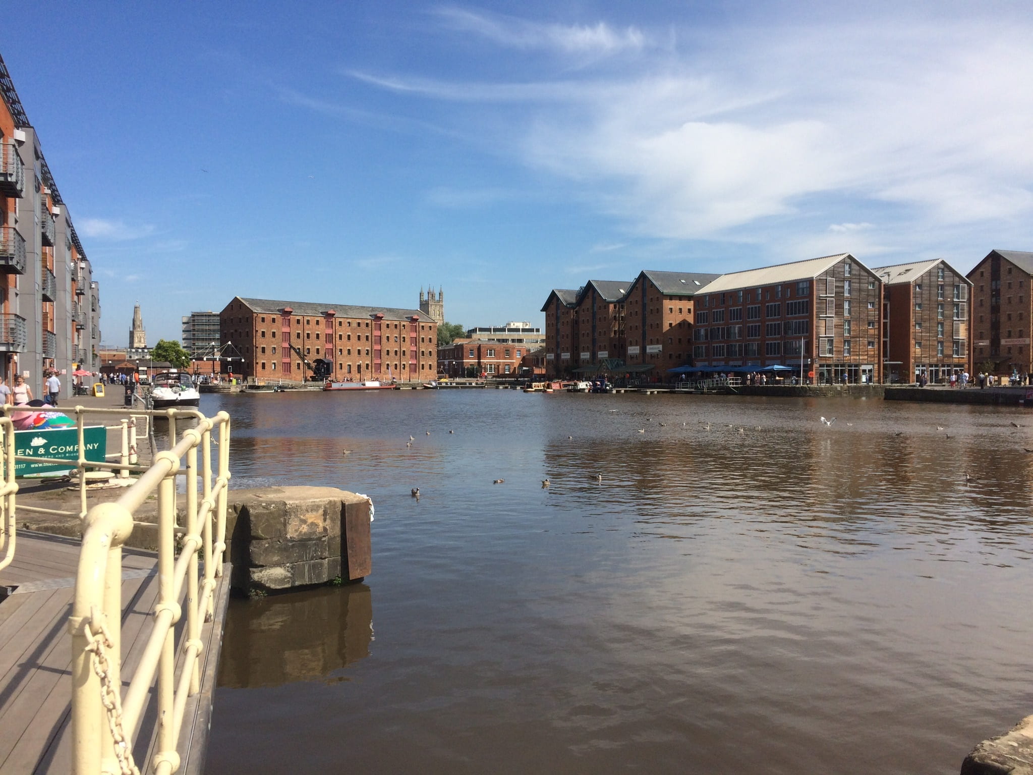 gloucester, waterfront, nature, sky, building exterior, britain, architecture, built structure, 1080P, reflection, cloud - sky, river, transportation, HD Wallpaper