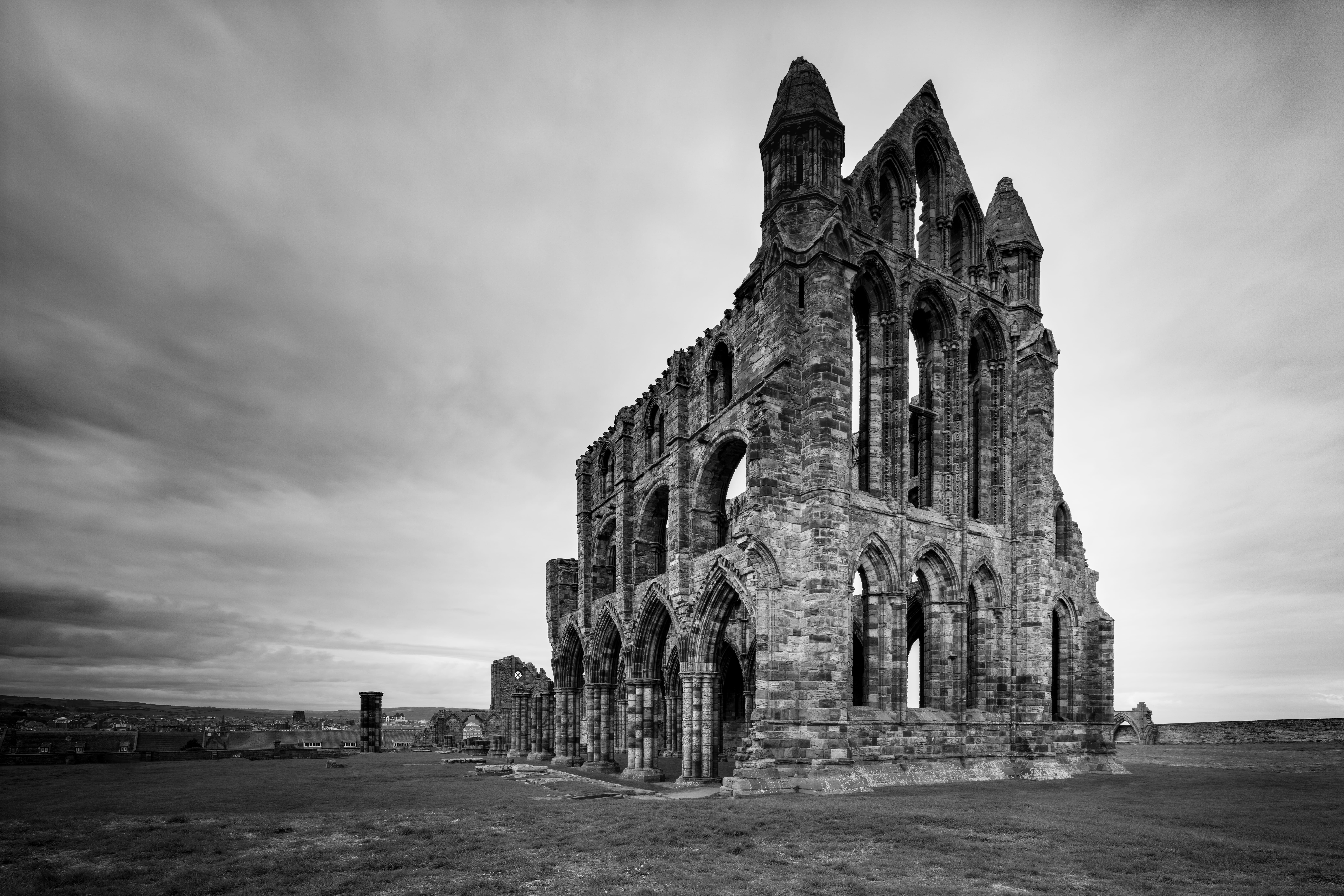 sky, minster, spire, the past, day, outside, gothic, run-down, damaged, archaeology, building, history, outdoors, exterior, old ruin, abandoned, ancient, HD Wallpaper