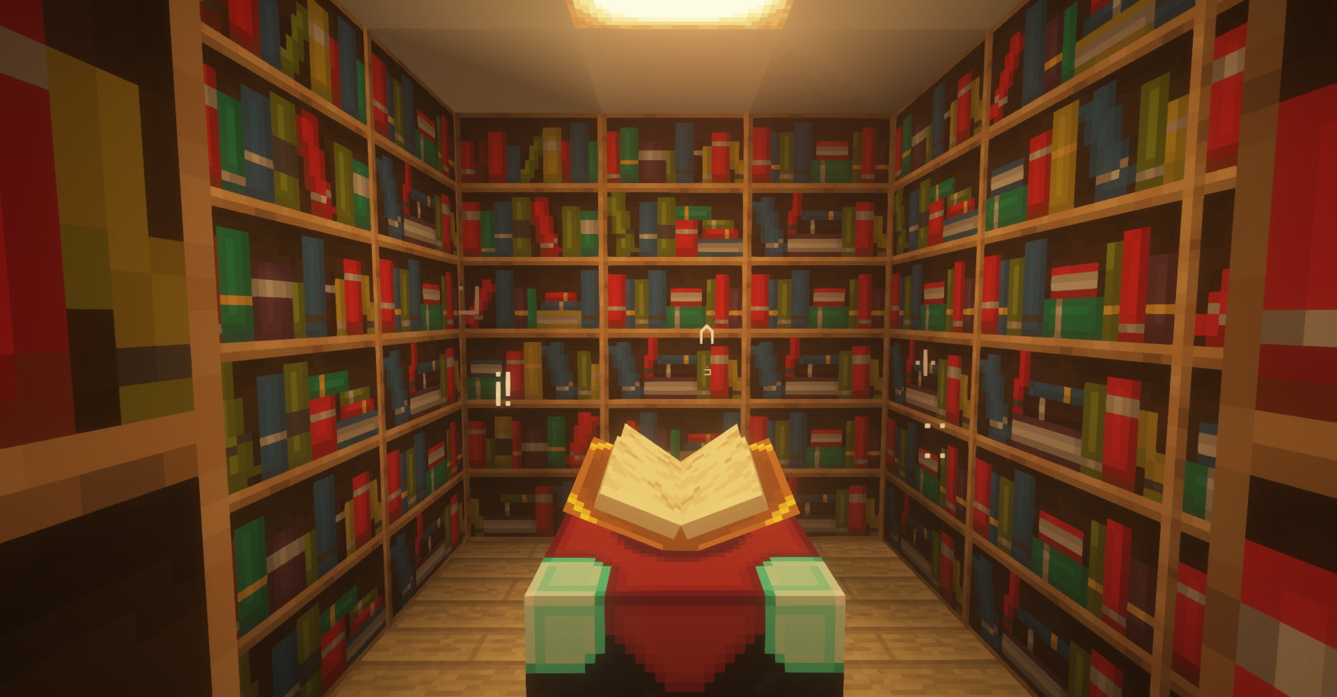 1080P, bookshelves, Minecraft, HD Wallpaper