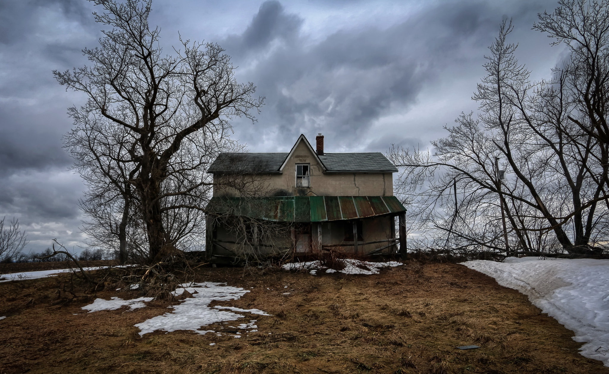 old, house, 1080P, dark, ruin, HD Wallpaper
