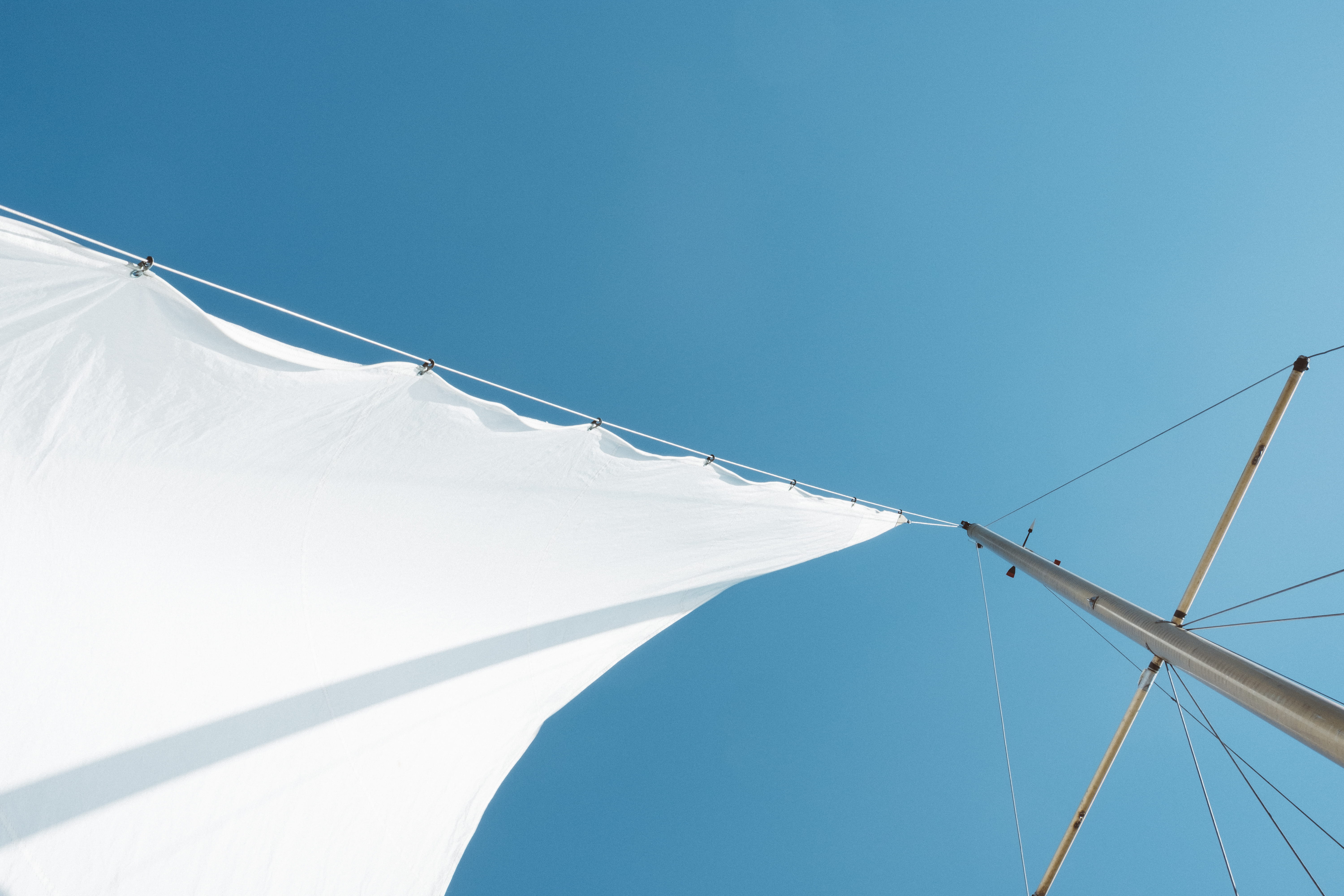sails, sea, daytime, nautical vessel, nature, gray, sky, dom, hanging, sailing, denmark, view, sunny, clear sky, outdoors, ship, blue, sail, day, rope, HD Wallpaper