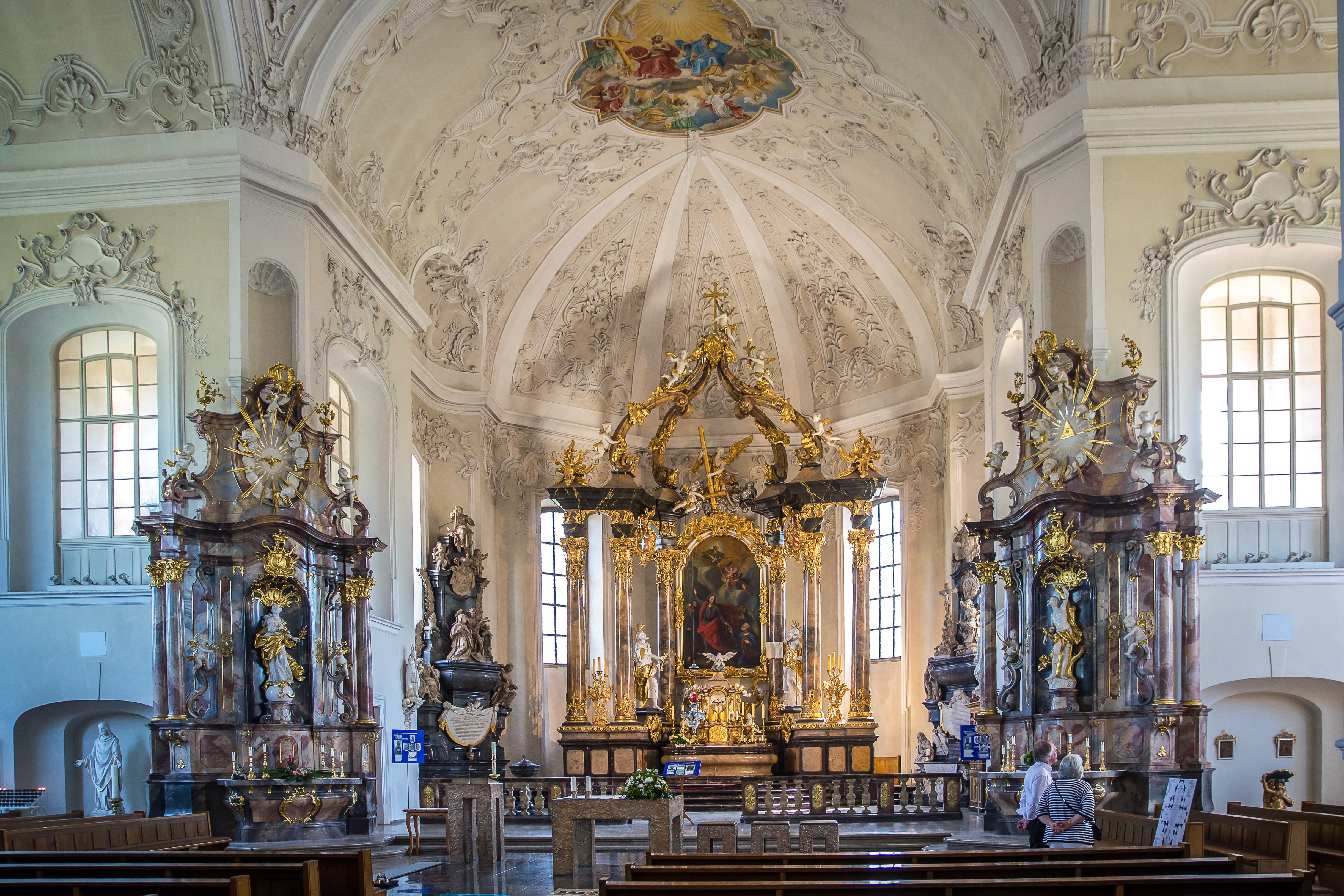 travel destinations, mural, day, st peter, architectural column, the past, st peters church, altar, baroque, art and craft, built structure, ornate, religion, HD Wallpaper