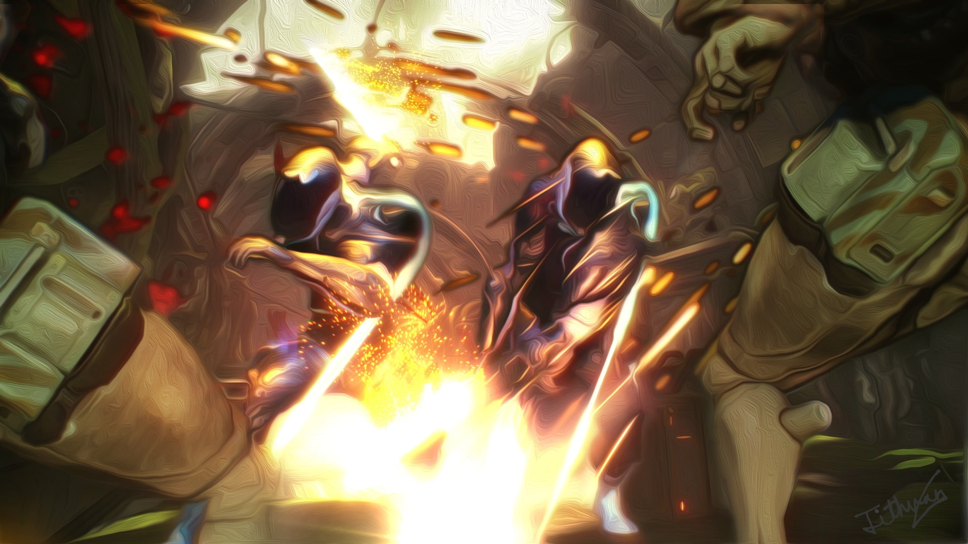 Artistic, Video Game, 1080P, Grineer (Warframe), Excalibur (Warframe), Blur, Warframe, HD Wallpaper