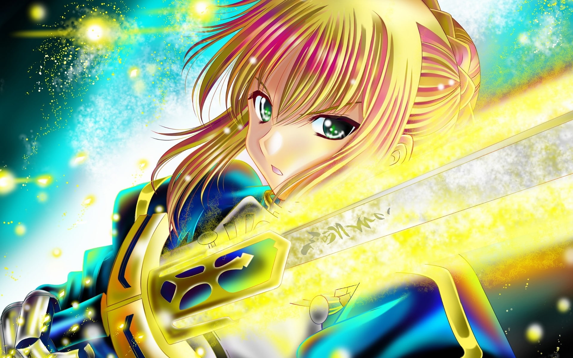fate, art, series, anime, fatestay, swords, hd, x, night, excalibur, 1080P, Fate/stay Night, saber, stay, HD Wallpaper