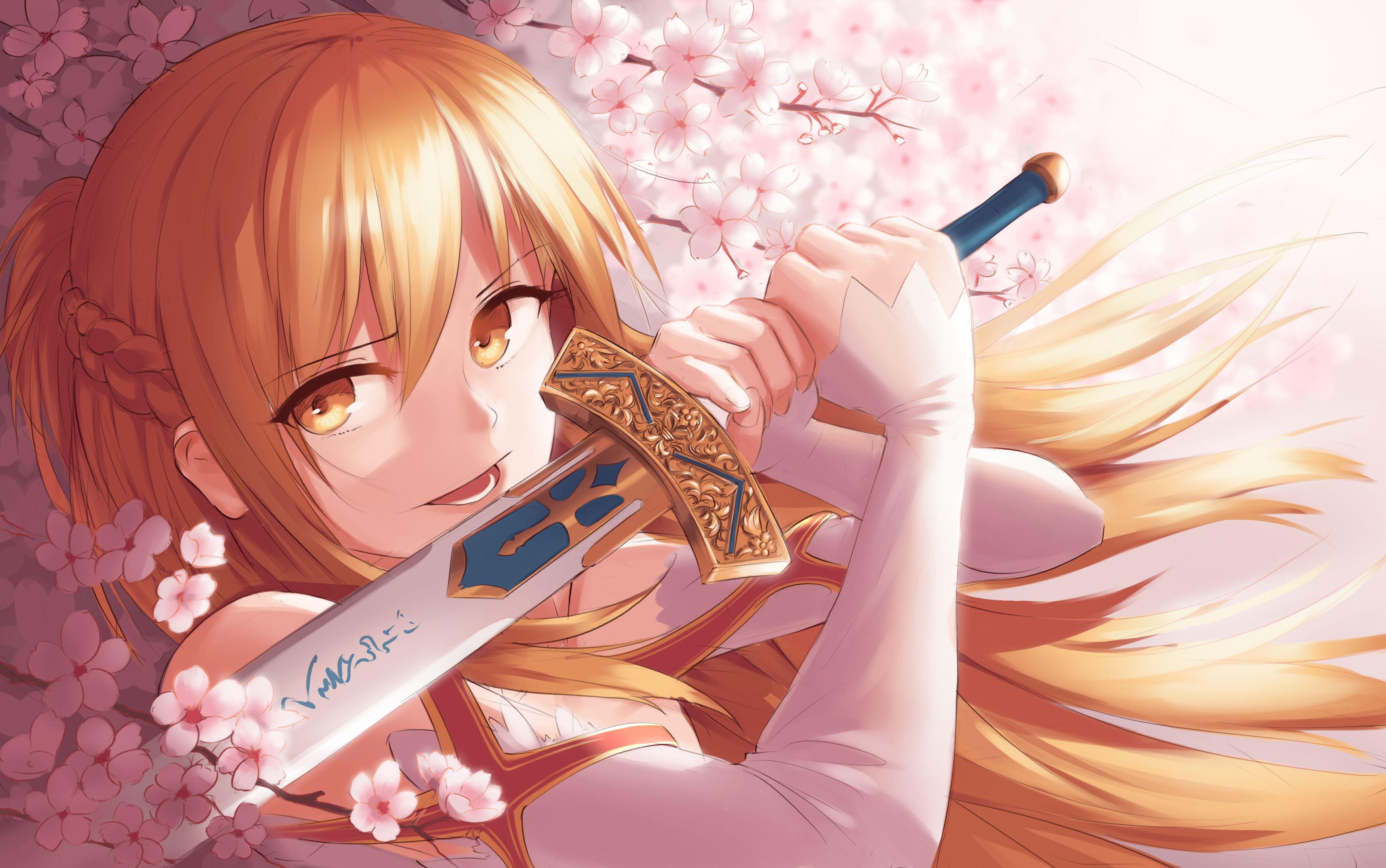 Asuna Yuuki, Sword Art Online, Excalibur, 4K, HD Wallpaper
