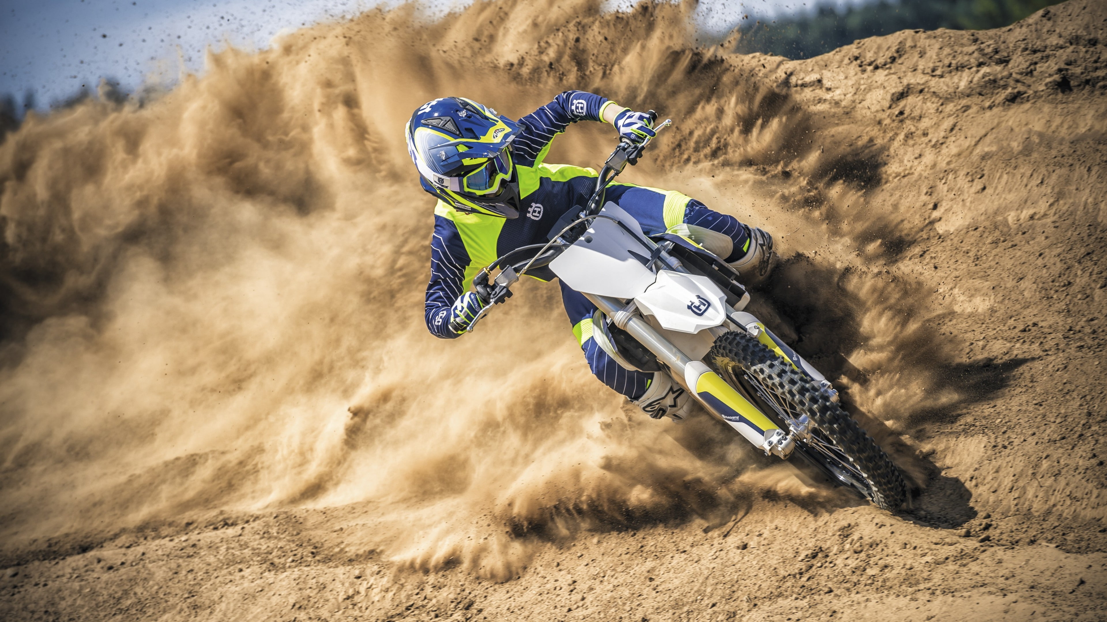 dirt, Endurocross, motocross, 4K, bike, riding, man, Huswvarna FE350 S, HD Wallpaper
