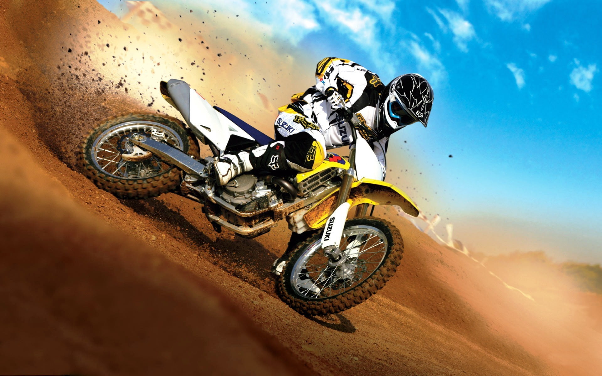1080P, Suzuki, motocross, racing, sport, vehicle, motorsports, HD Wallpaper