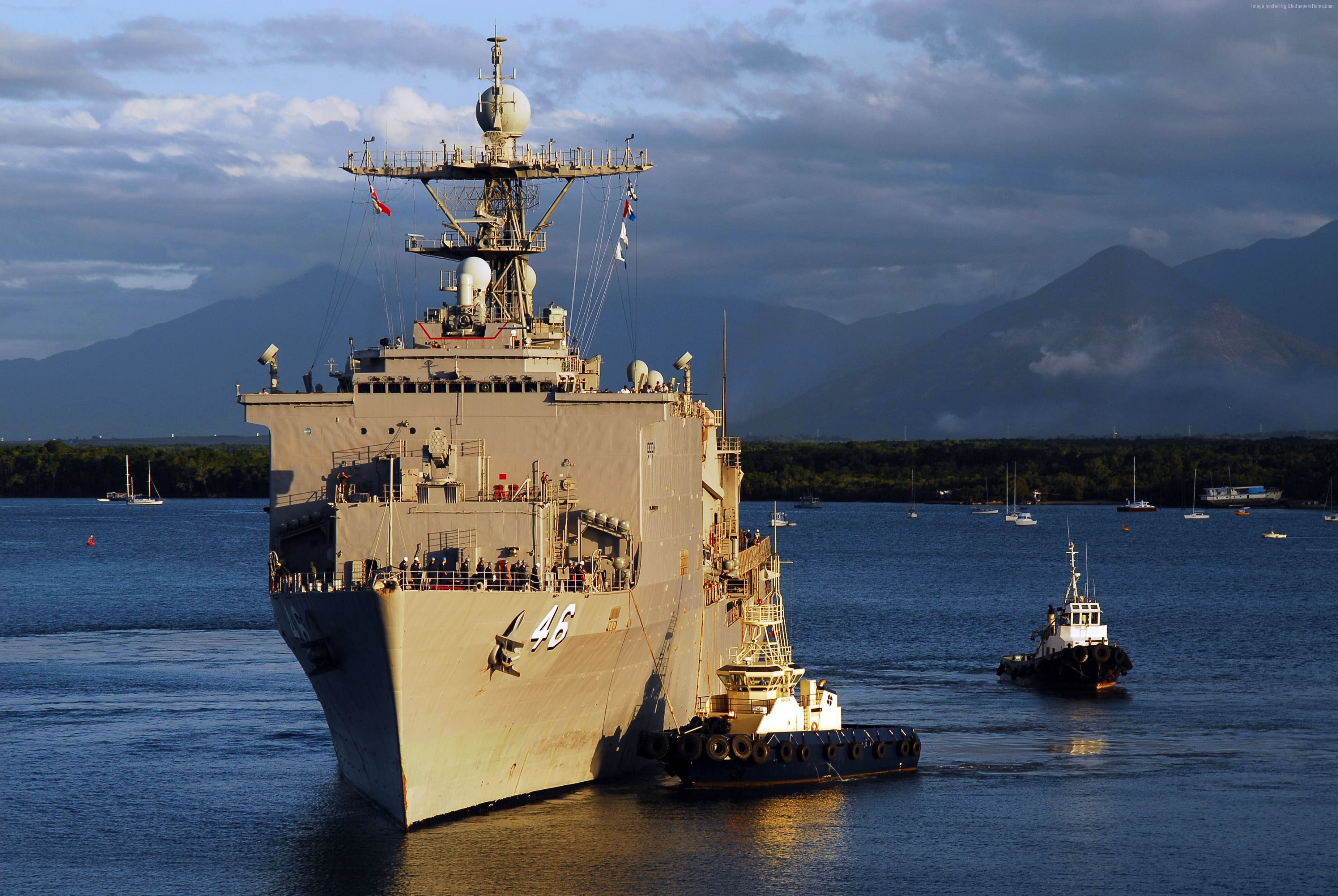 Whidbey Island-class, dock landing ship, LSD-46, USS Tortuga, USA Navy, 2K, HD Wallpaper