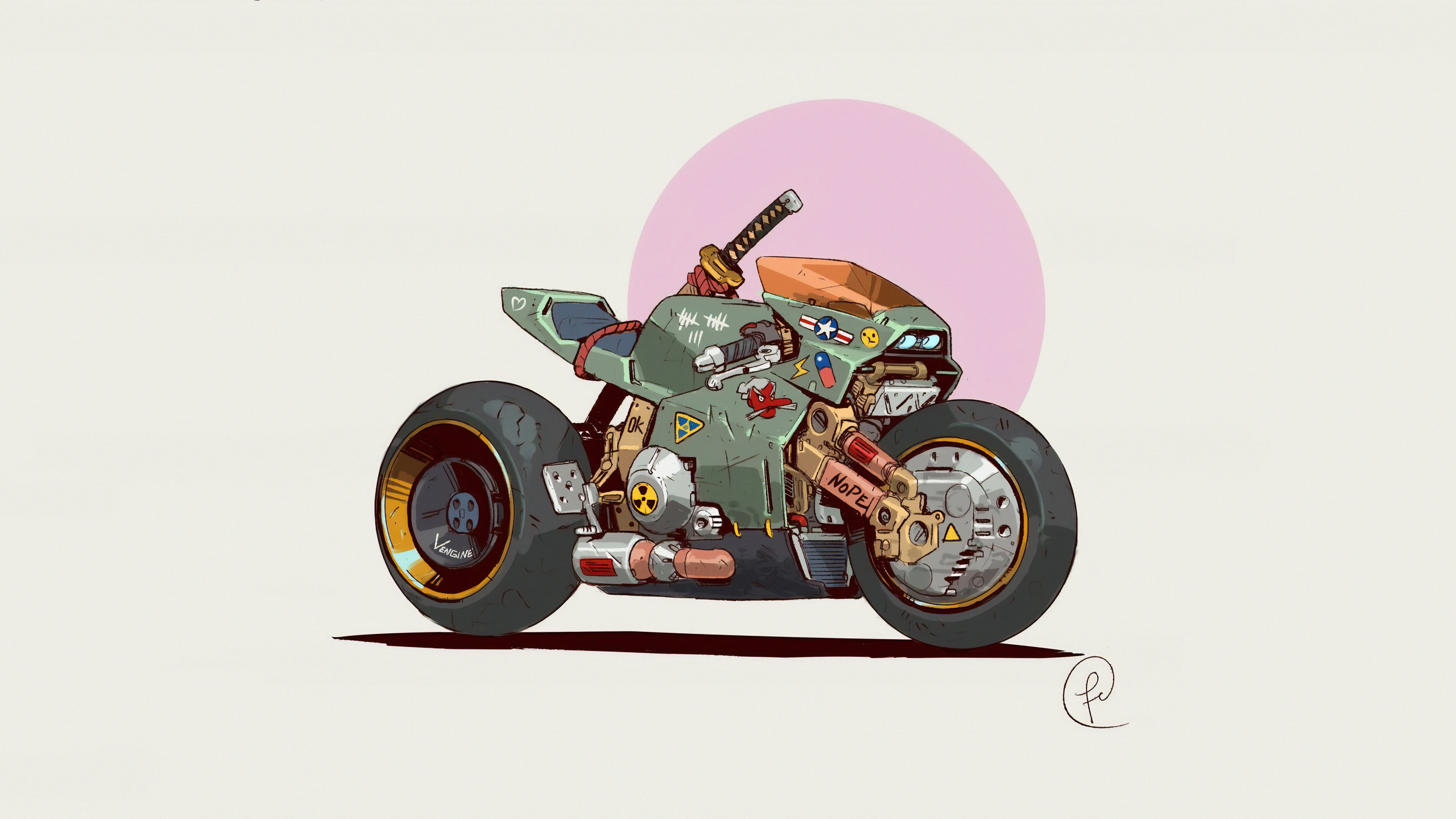 4K, Cyberpunk, Motorcycle, Vehicle, Sci Fi, HD Wallpaper