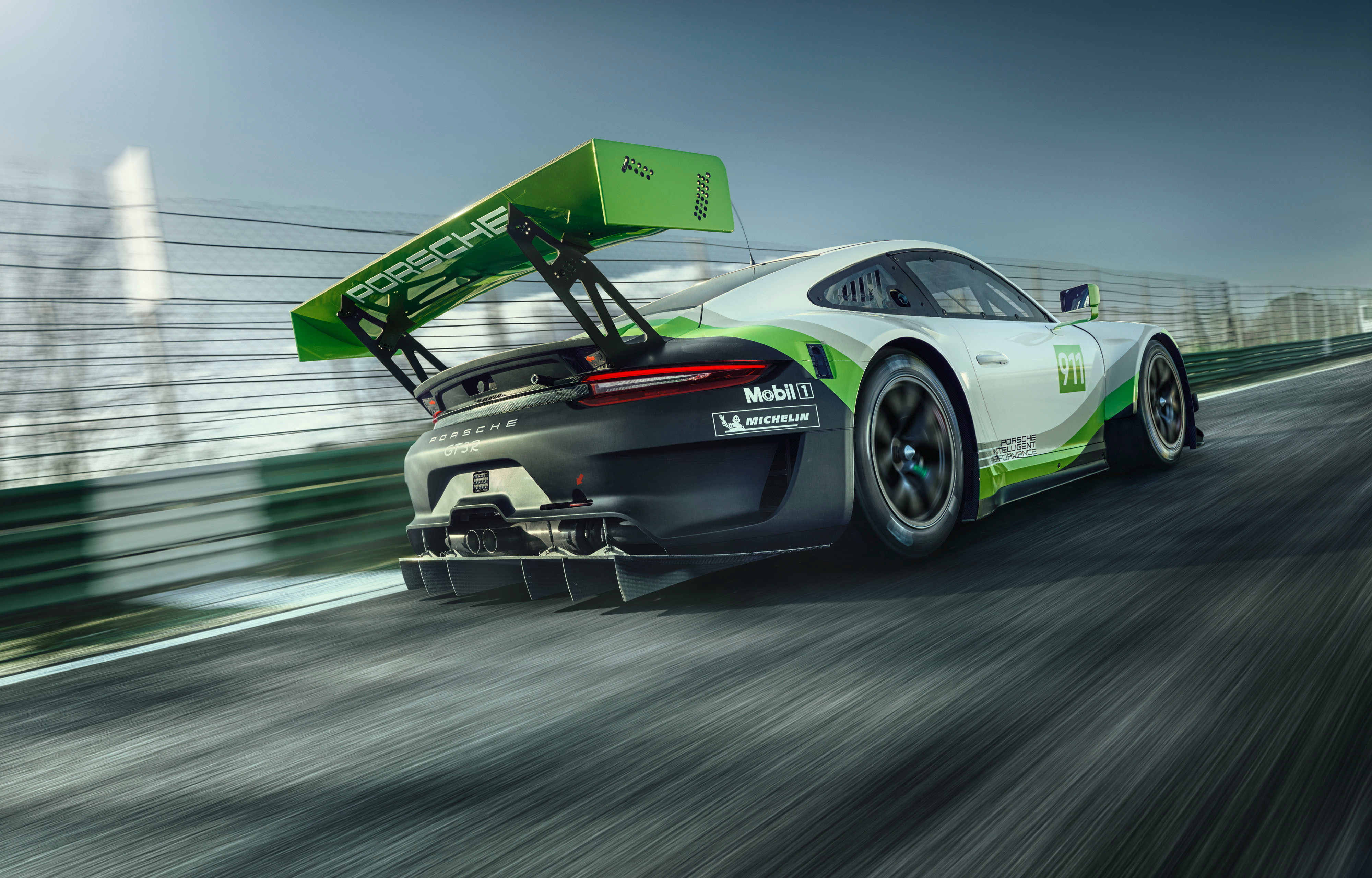 outdoors, nature, day, auto racing, professional sport, car, road, transportation, 2019, competition, sports race, speed, 4K, Porsche 911 GT3 R, mode of transportation, HD Wallpaper