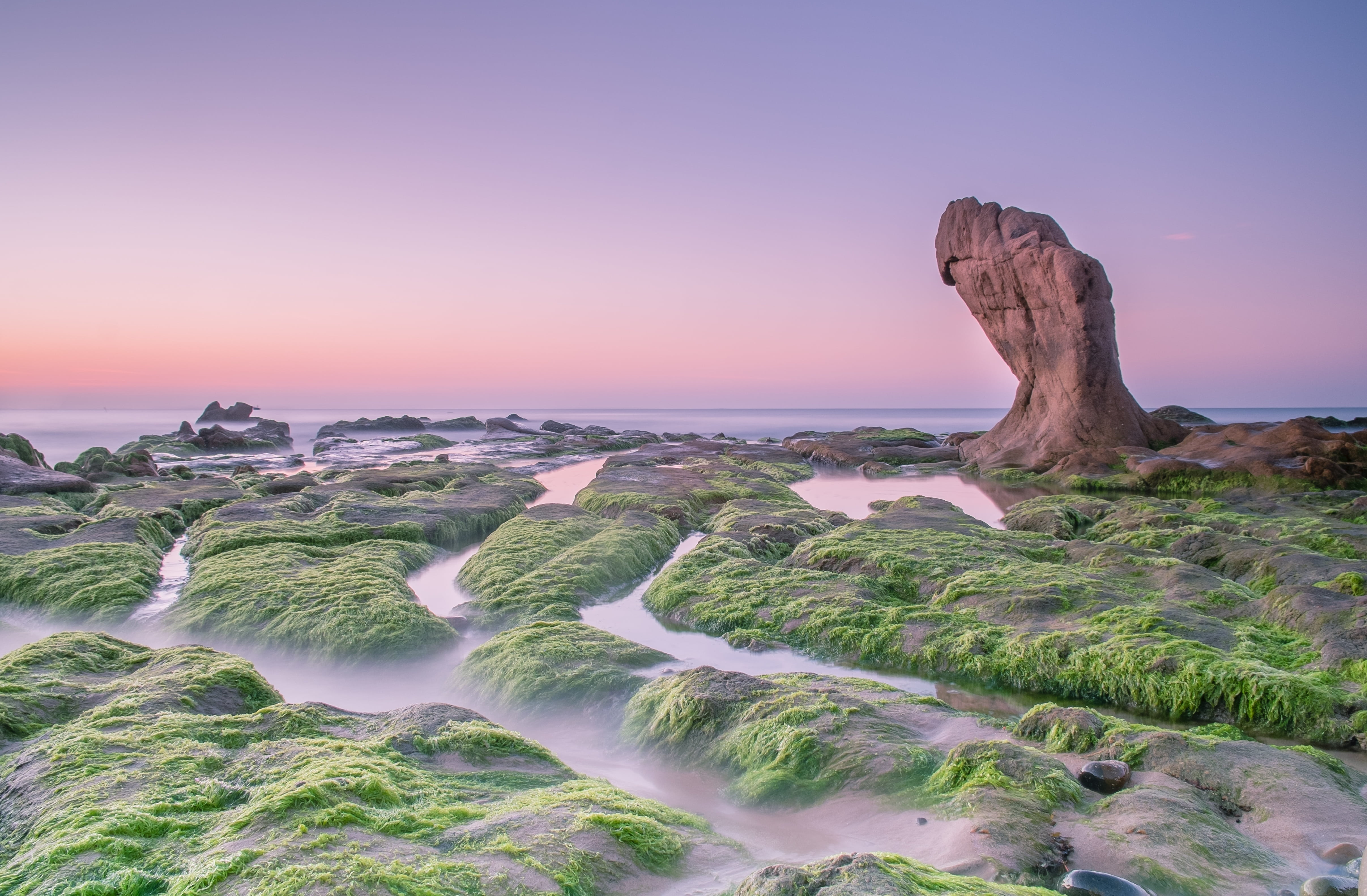 bottom, beauty in nature, thuan viet nam war, large, water, scenics - nature, coastline, scenery, long exposure, rock, sunrise, the sea, no people, natural beauty, HD Wallpaper