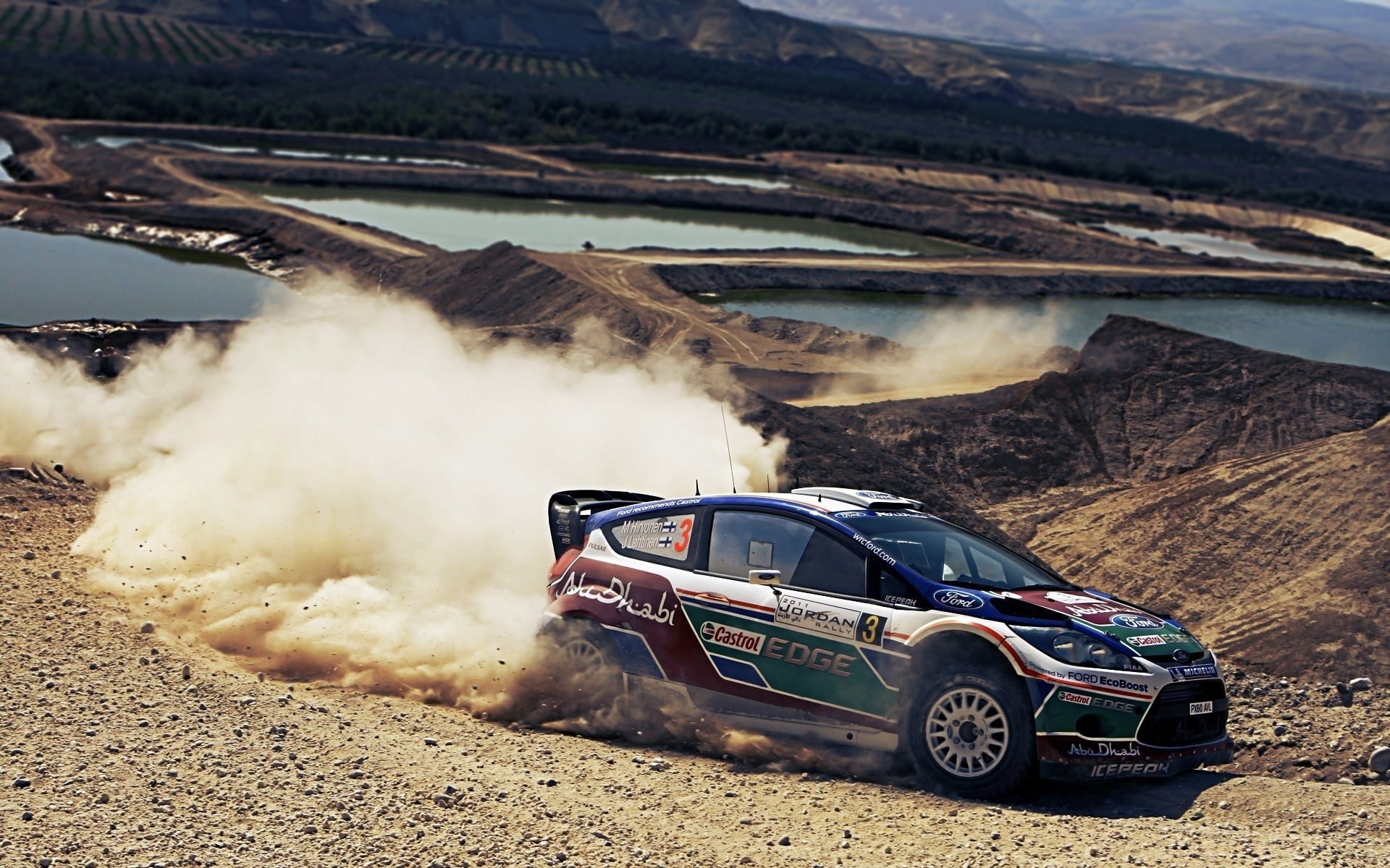 1080P, car, racing, rally cars, desert, vehicle, dirt, Ford, HD Wallpaper