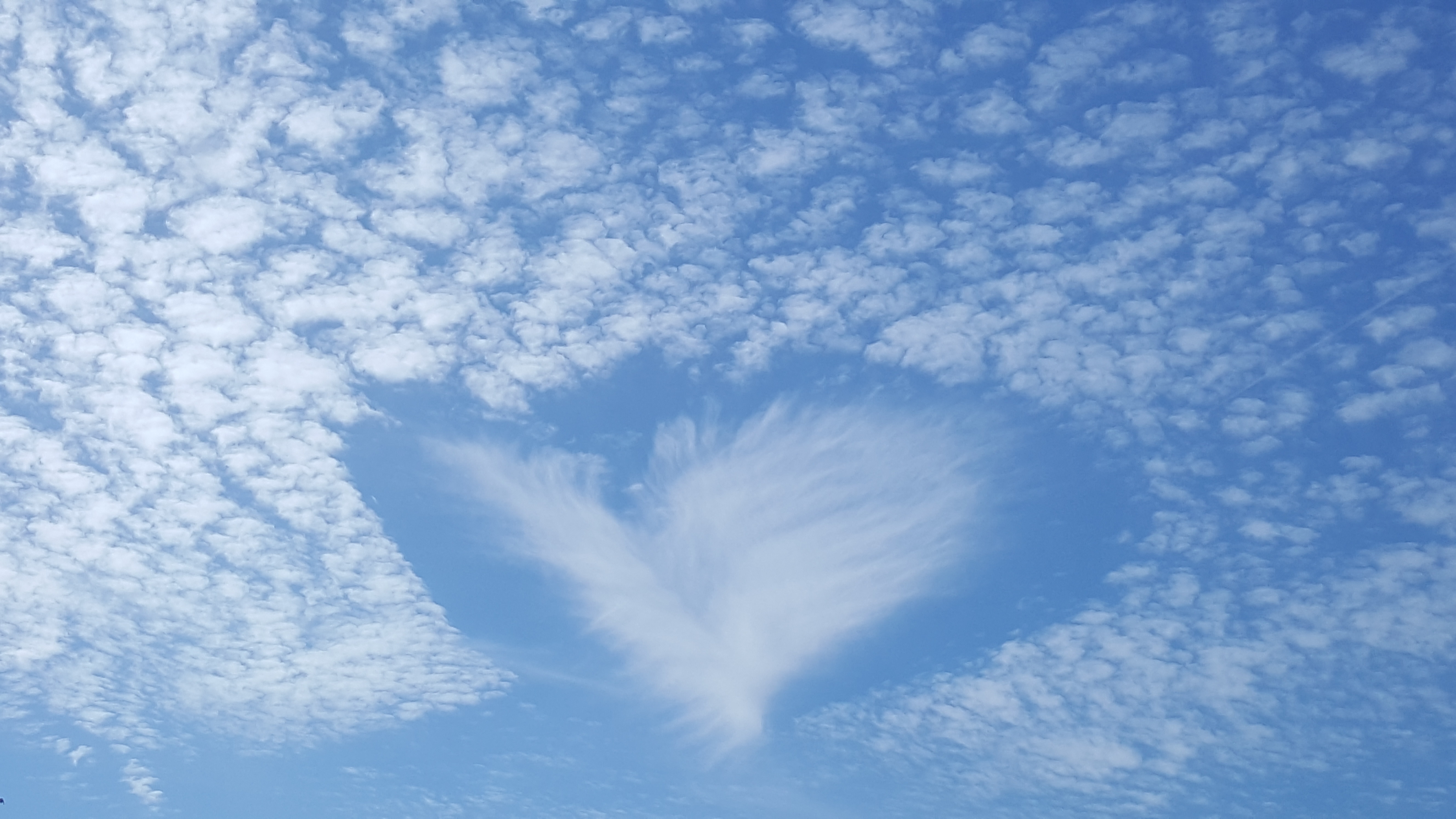 backgrounds, idyllic, purity, no people, winter, tranquil scene, beauty in nature, scenics - nature, blue, fluffy, photograph, sky, heart shape, unusual, HD Wallpaper