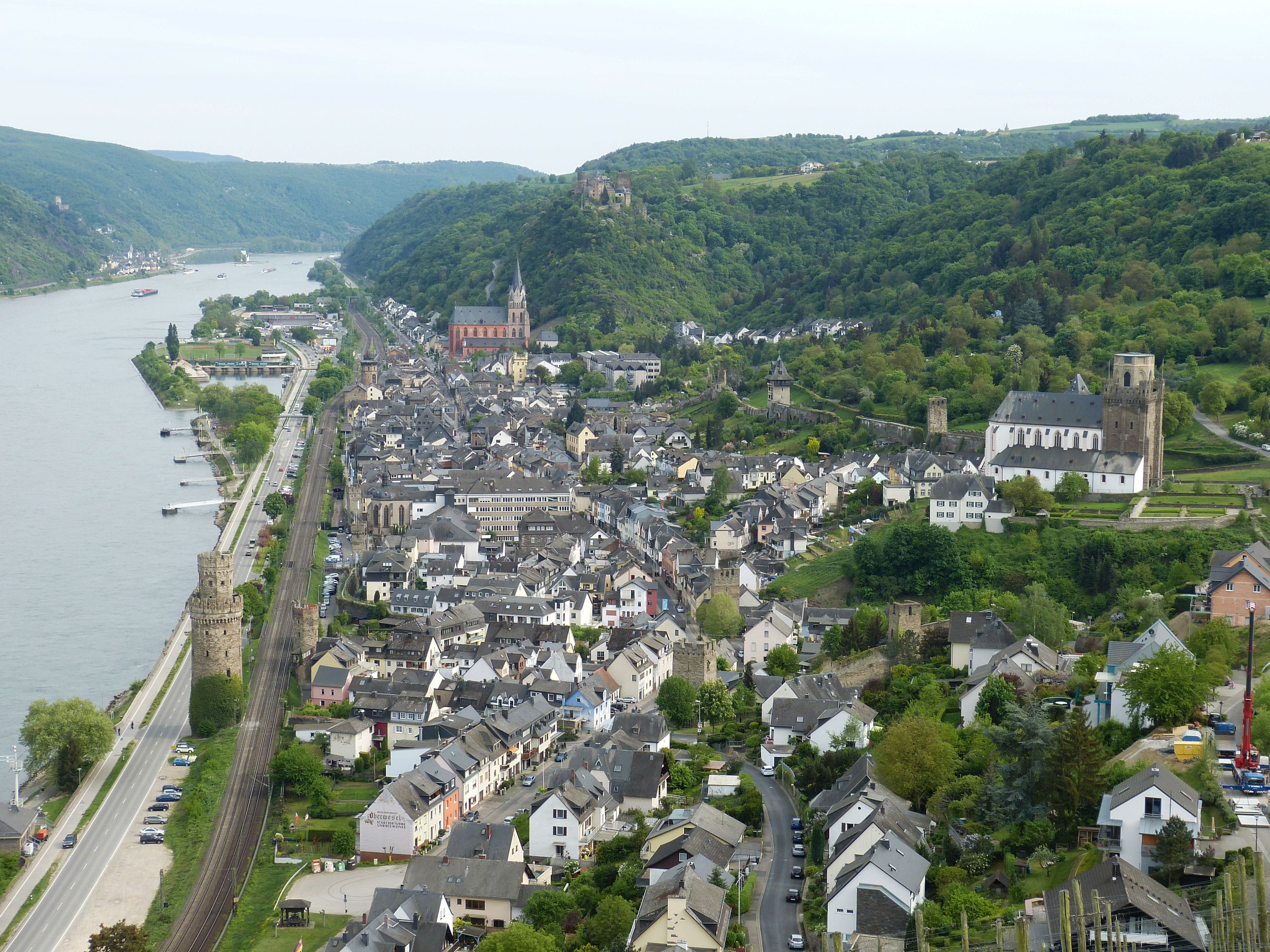 townscape, church, unesco world heritage, germany, nature, travel destinations, city, no people, rhine, cityscape, tree, middle rhine, transportation, historically, HD Wallpaper