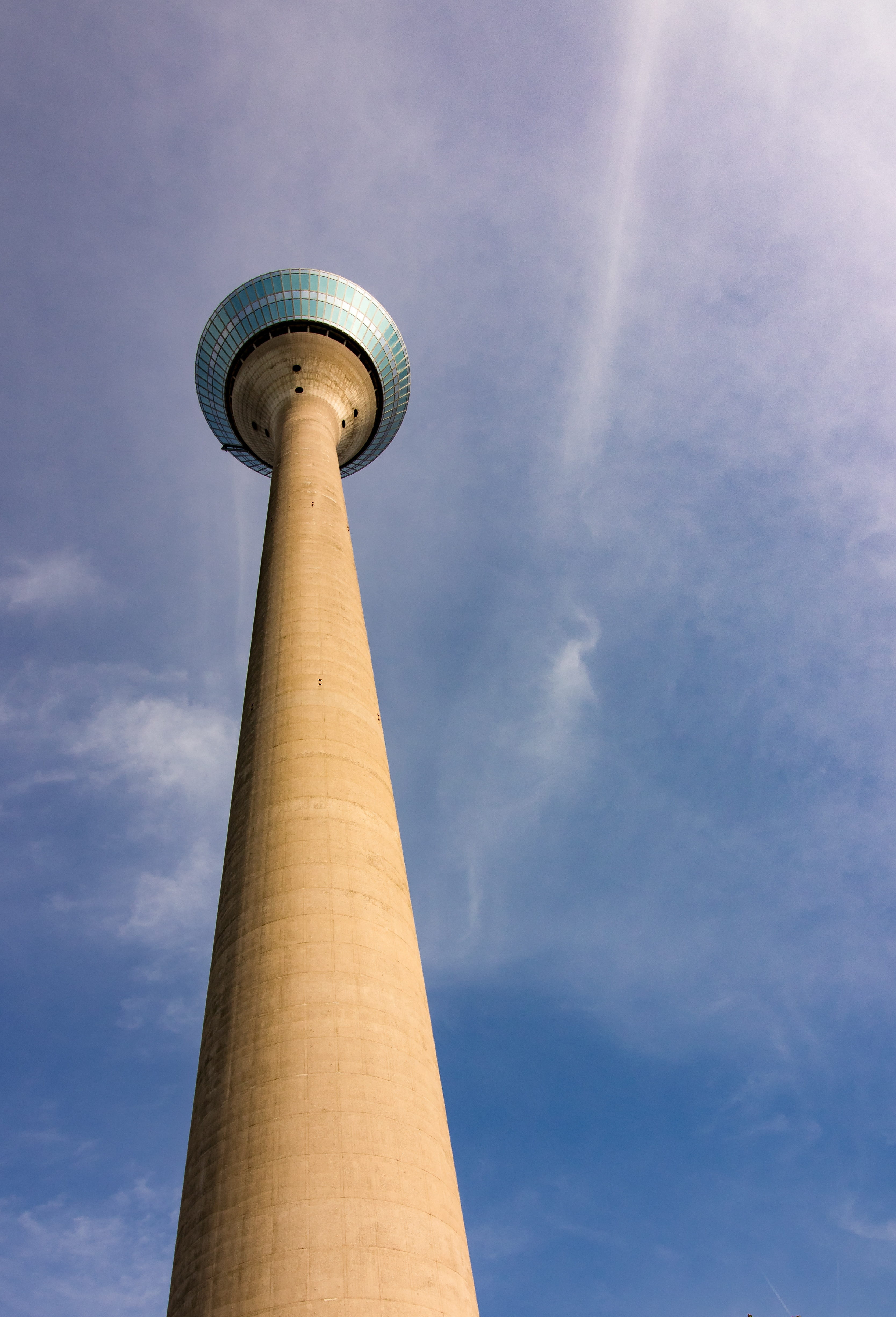 built structure, city, low angle view, tower, düsseldorf, communication, building exterior, day, blue, tall - high, landmark, travel destinations, tv tower, Phone HD Wallpaper