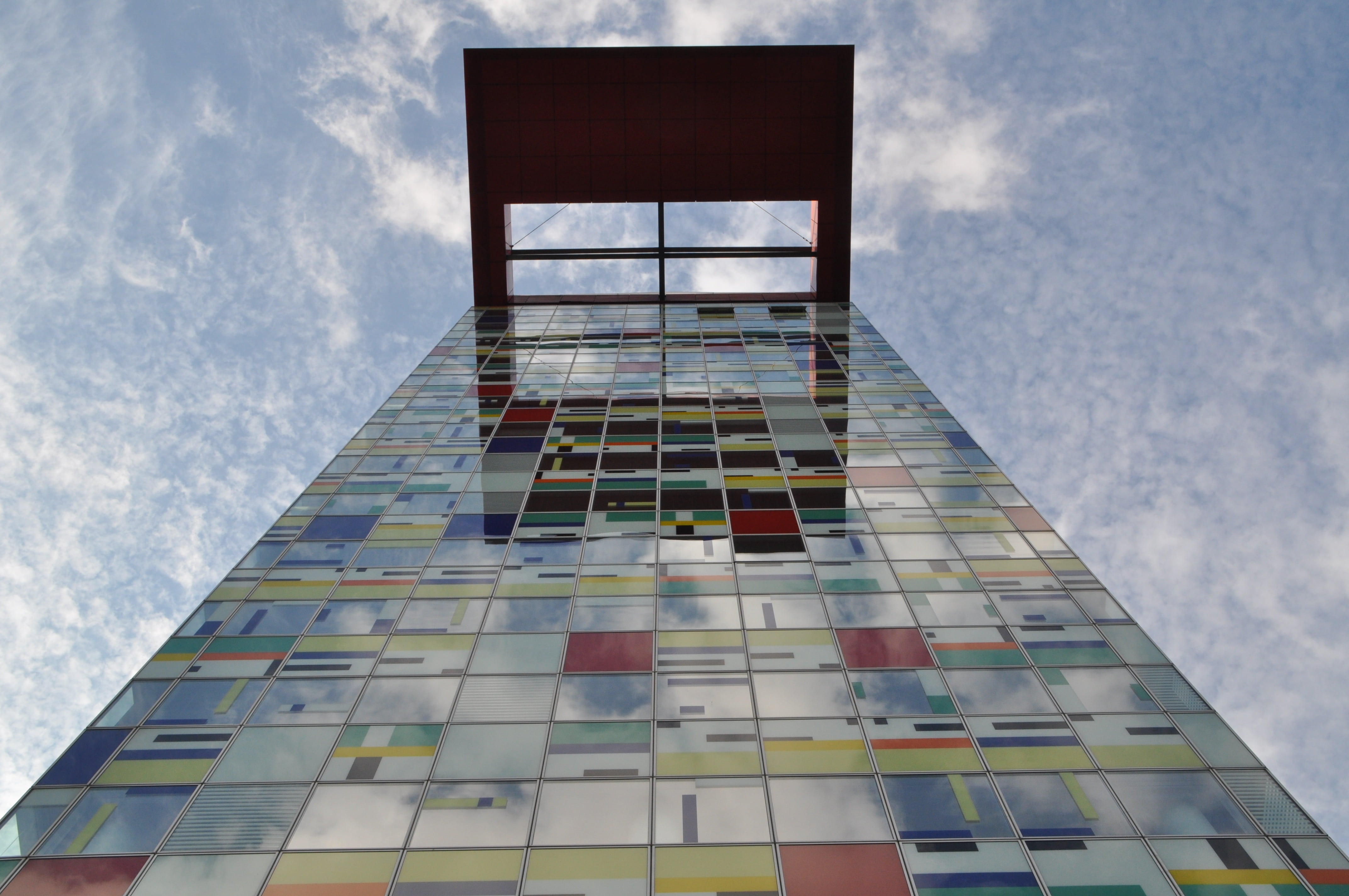 media harbour, office building exterior, city, low angle view, reflection, sky, architecture, blue, angle, tower, digital composite, glass - material, built structure, HD Wallpaper