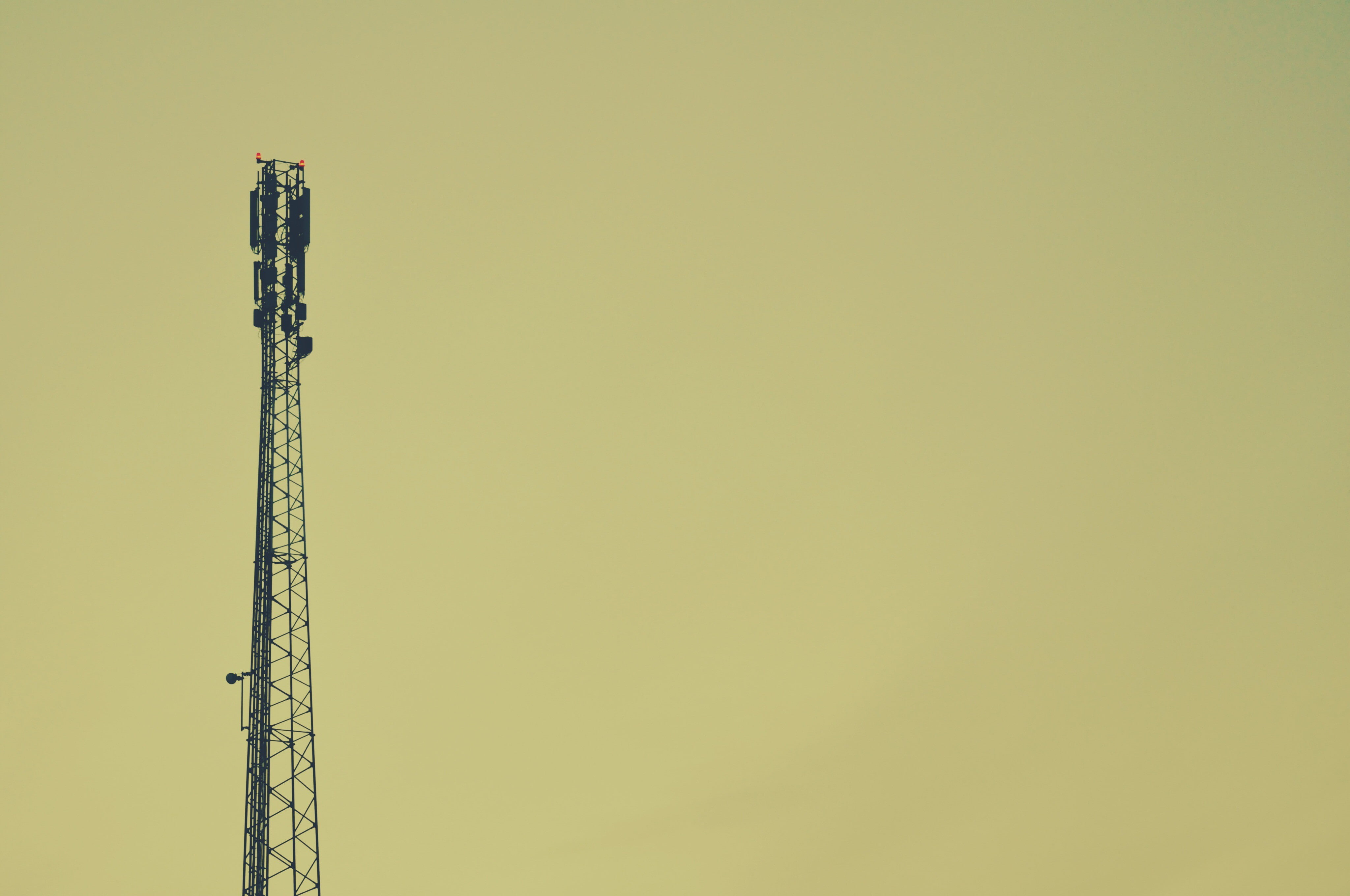 yellow, clear sky, technology, low angle view, crane - construction machinery, nature, architecture, minimalism, development, connection, 4K, no people, HD Wallpaper