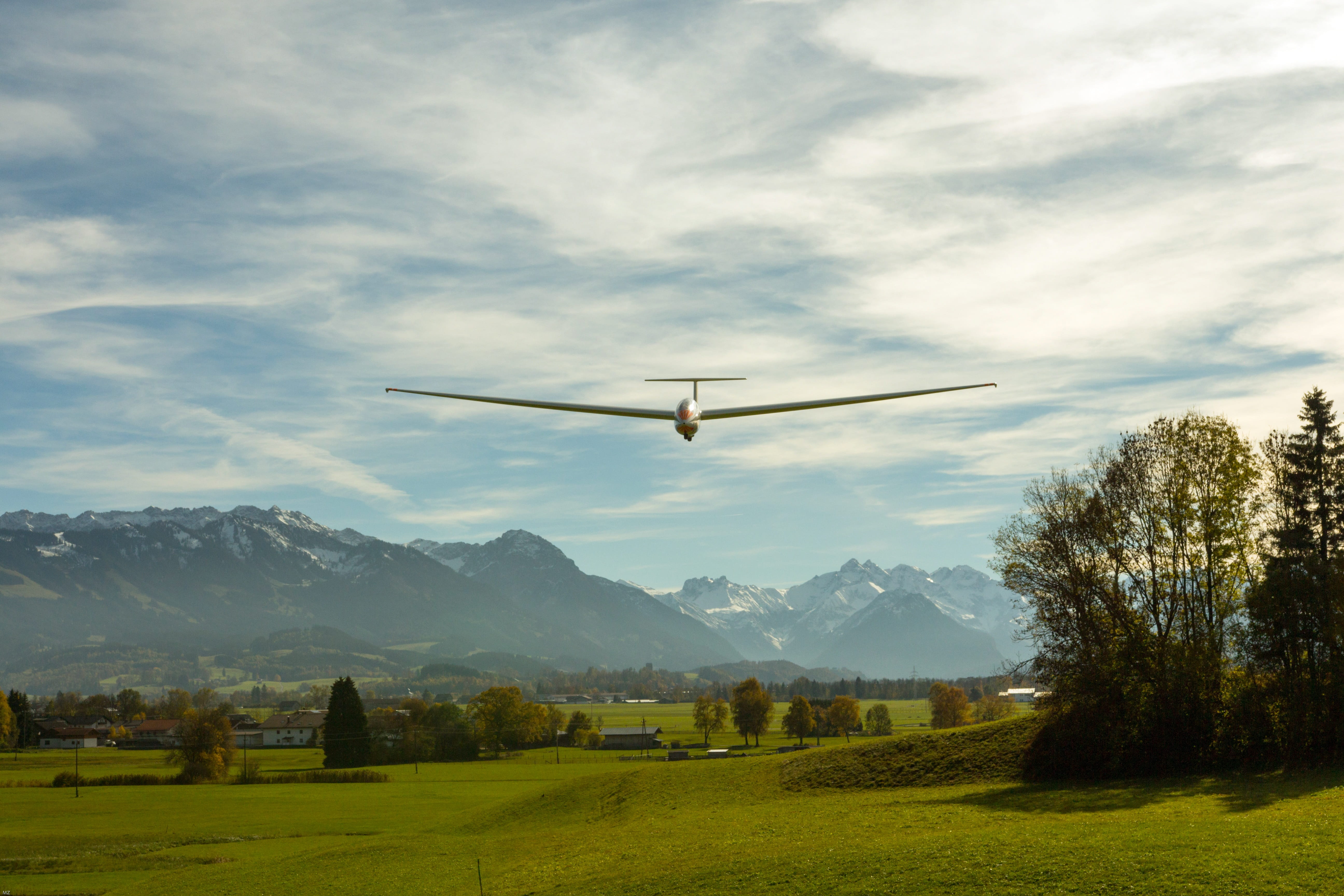 plane, Allgäu, aircraft, flying, mountains, 5K, fly, plant, sport aircraft, beauty in nature, mountain, meadow, outdoors, span, day, Aircraft, nature, HD Wallpaper
