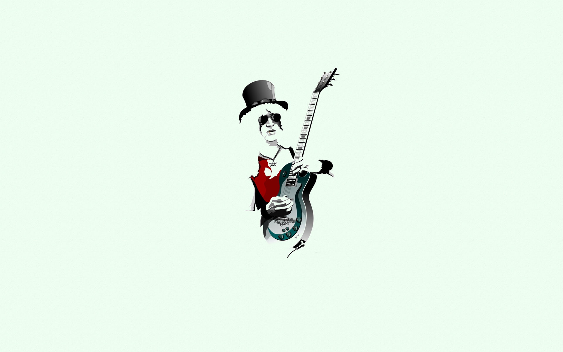 guns, hat, minimalism, man, chain, slash, guitarist, guitar, sunglasses, roses, 1080P, HD Wallpaper