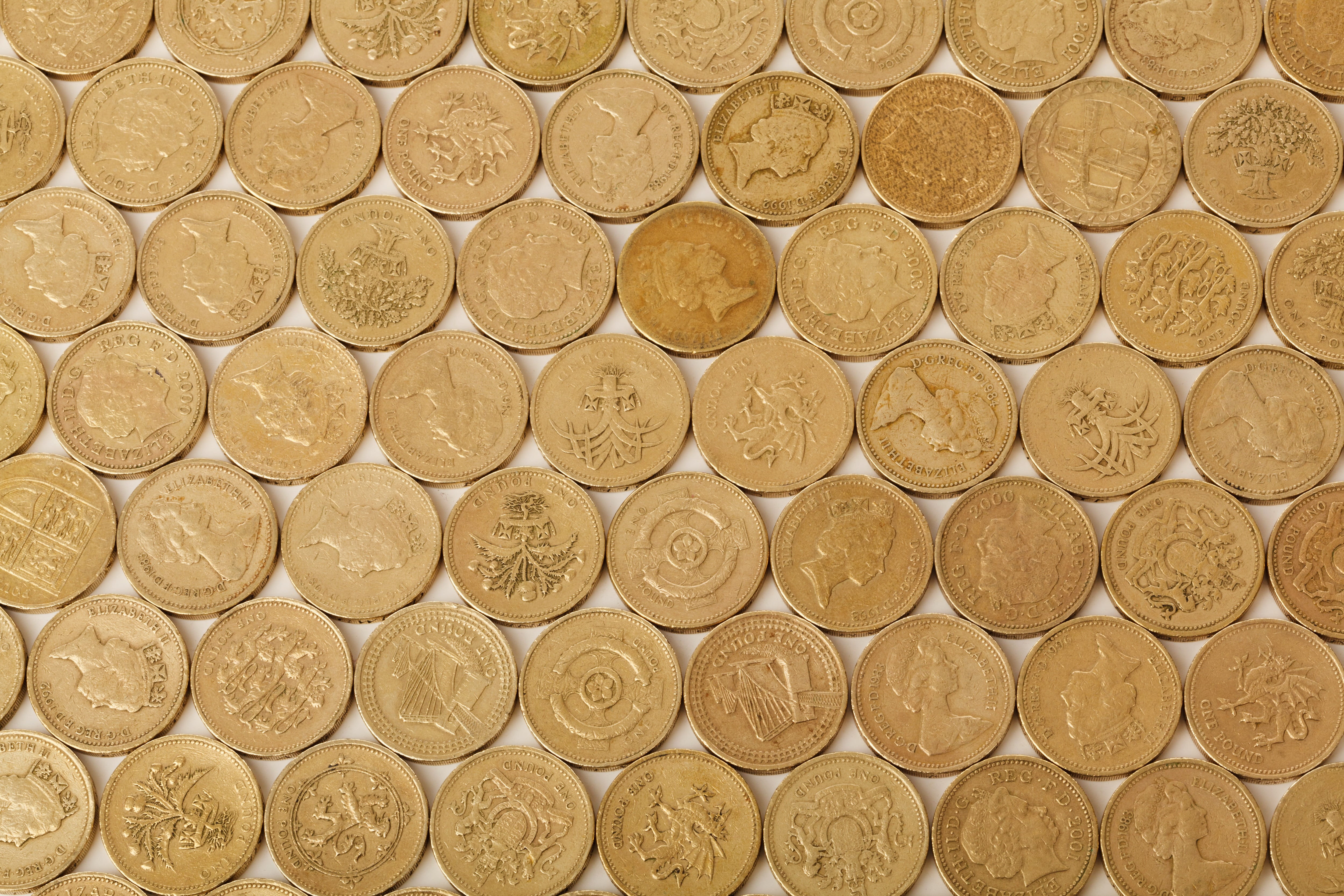 pattern, texture, Cash, currency, Business, money, 4K, Credit, in a row, no people, still life, Concept, Coin, architecture, stock, coins, market, repetition, HD Wallpaper