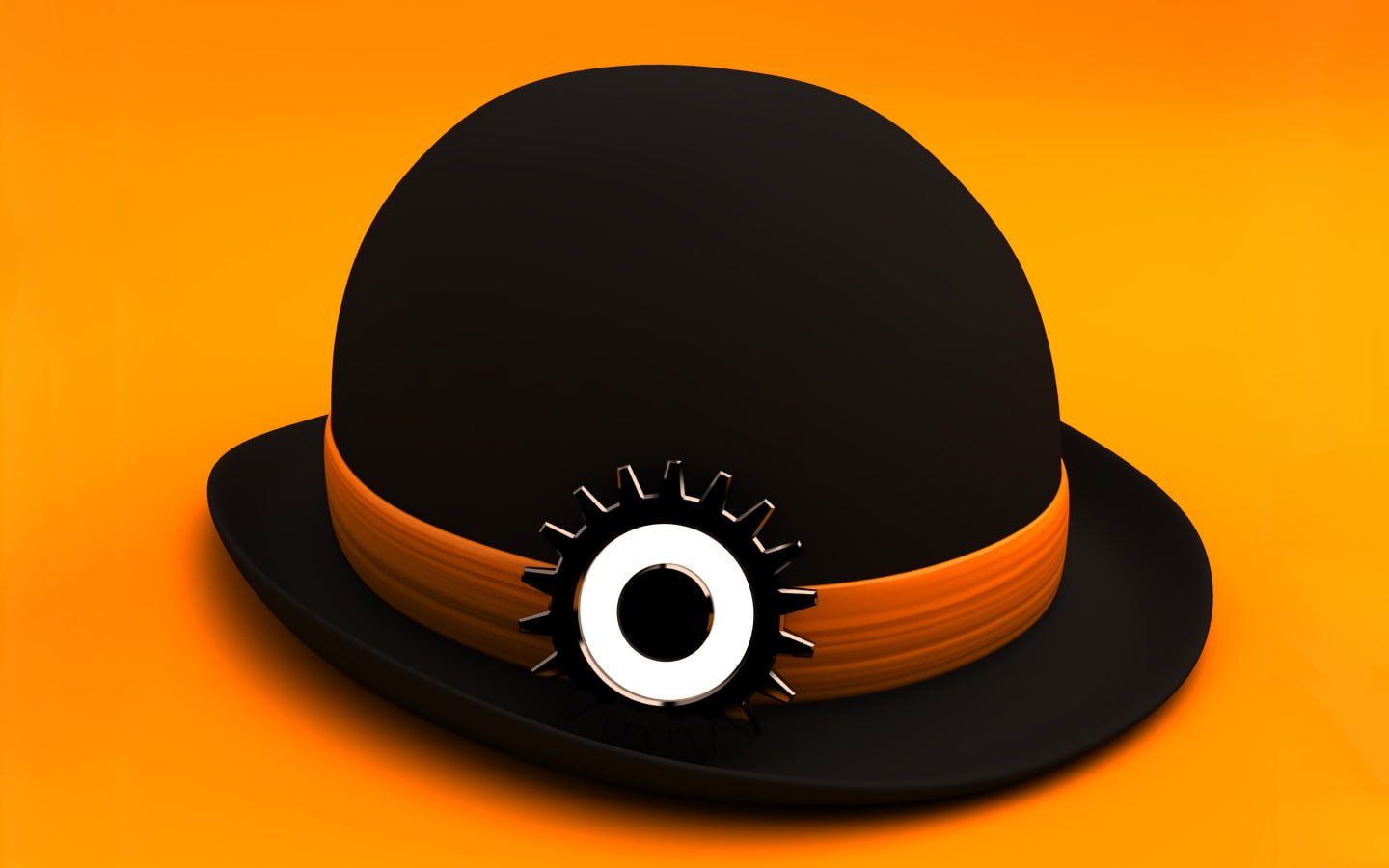 hat, clockwork, hd, 720P, orange, a, movies, HD Wallpaper