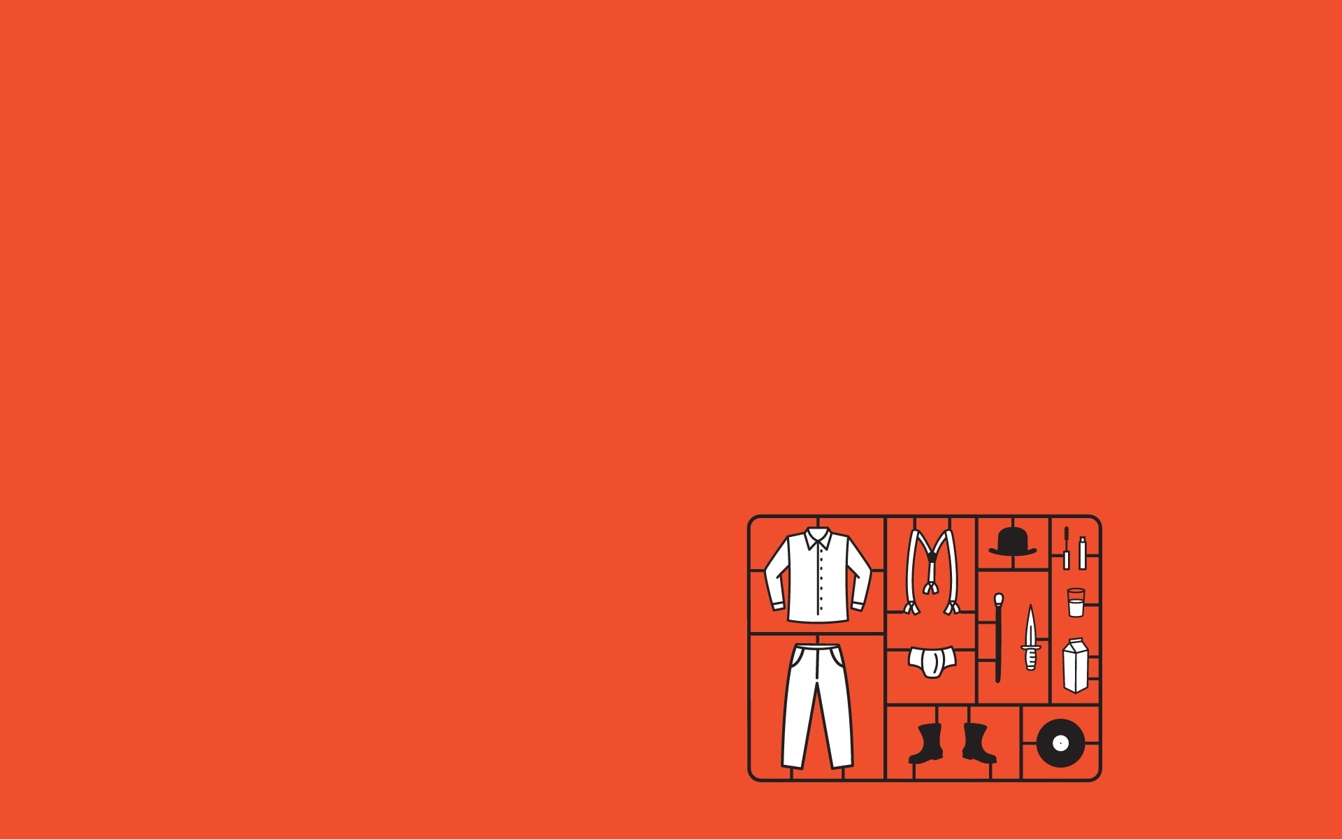 background, simple, 1080P, clockwork, minimalistic, orange, art, hd, Clockwork Orange, HD Wallpaper