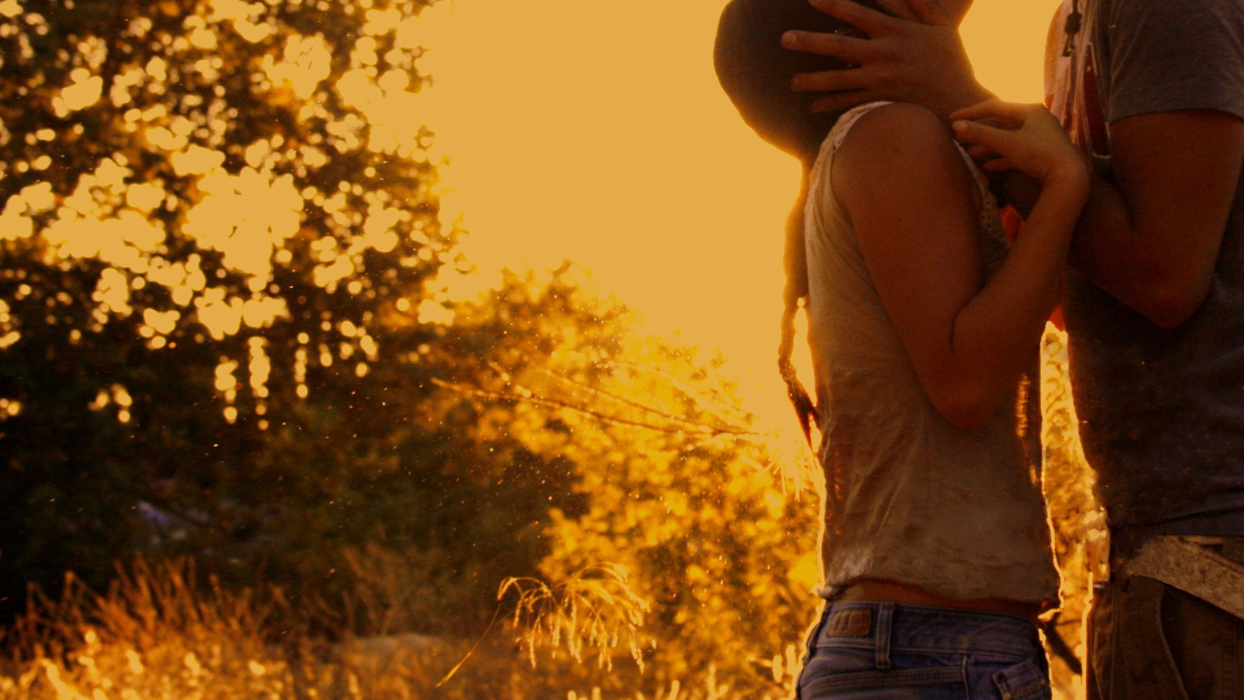 women, couple, x, fields, dust, orange, art, 2K, nature, Yellow, golden, vintage, guy, hd, gold, HD Wallpaper