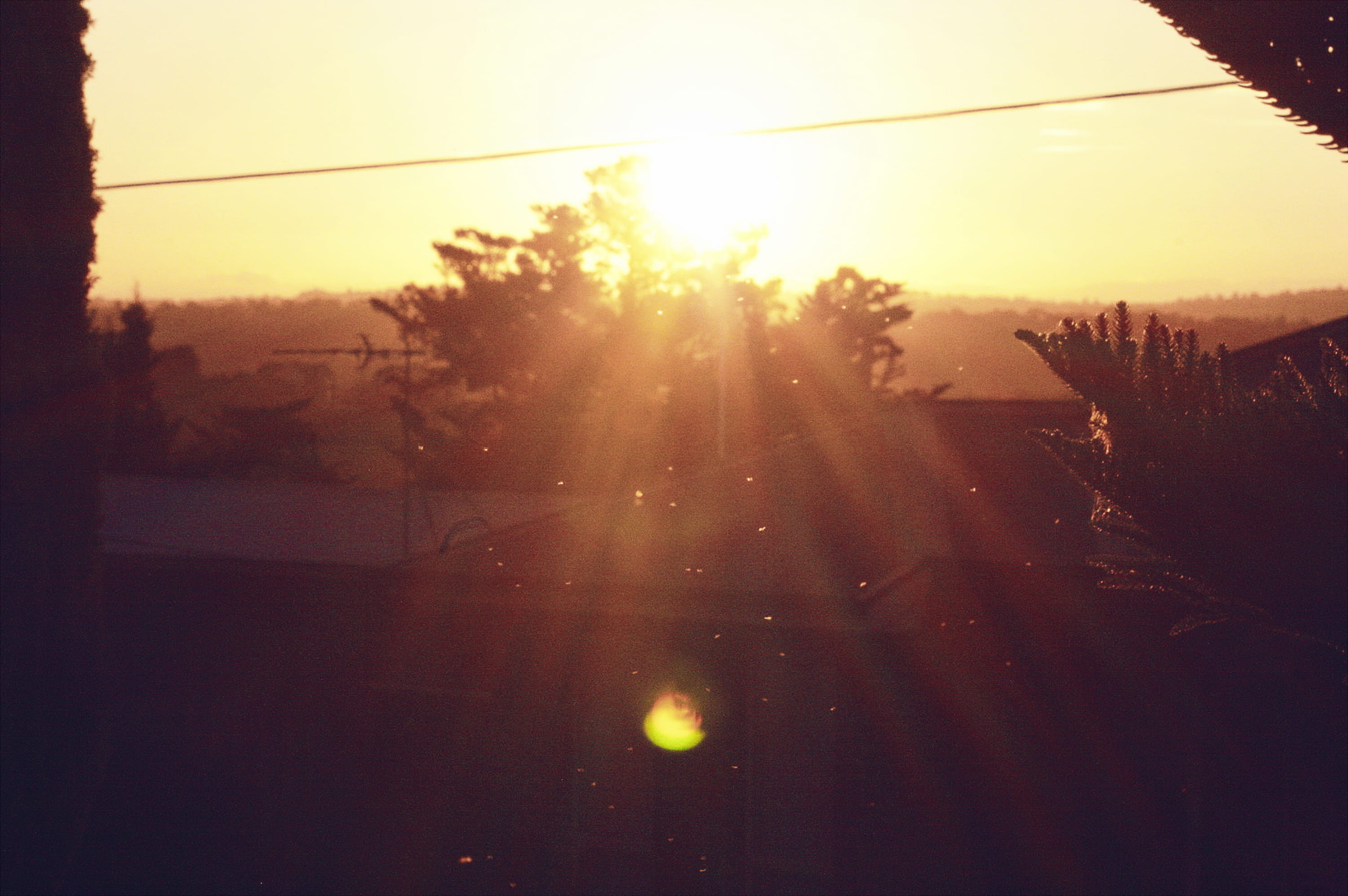 sunbeam, leak, window, chirnside park, australia, outdoors, orange, bokeh, nature, car, dust, green, no people, glare, tranquil scene, sky, lens flare, HD Wallpaper