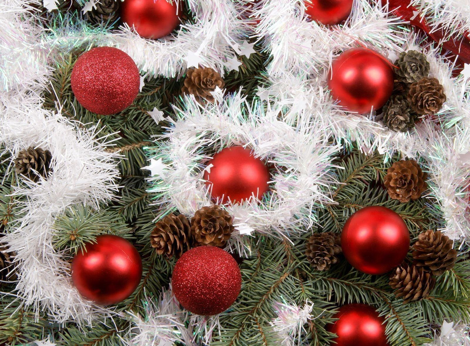 balls, needles, christmas toys, year, toys, tinsel, christmas, new, tree, new year, 720P, HD Wallpaper