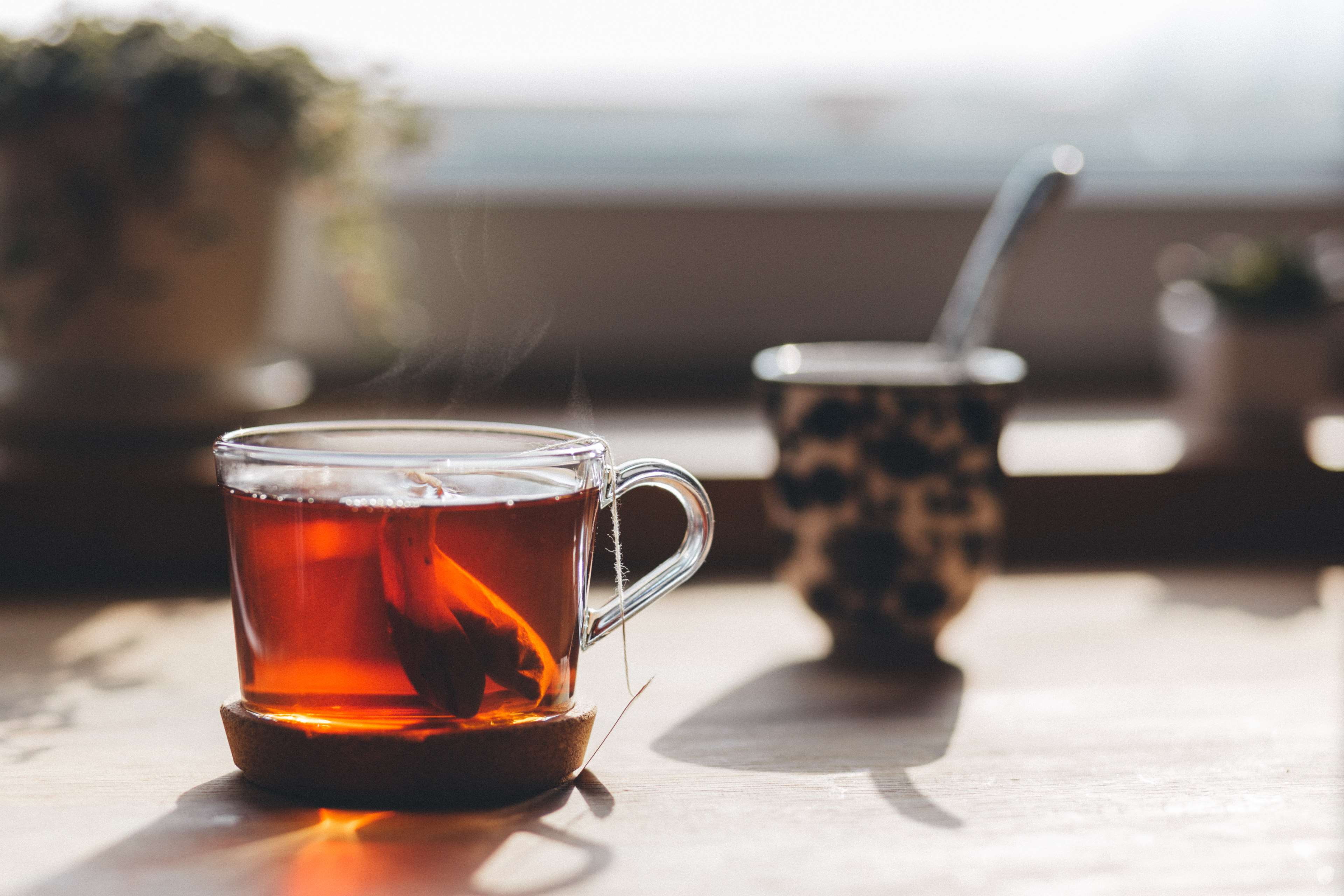 sunlight, snack, indoors, mug, relaxation, crockery, cup, teacup, drink, 4K, tea, no people, kitchen utensil, freshness, liquid, hot drink, hot, focus on foreground, HD Wallpaper