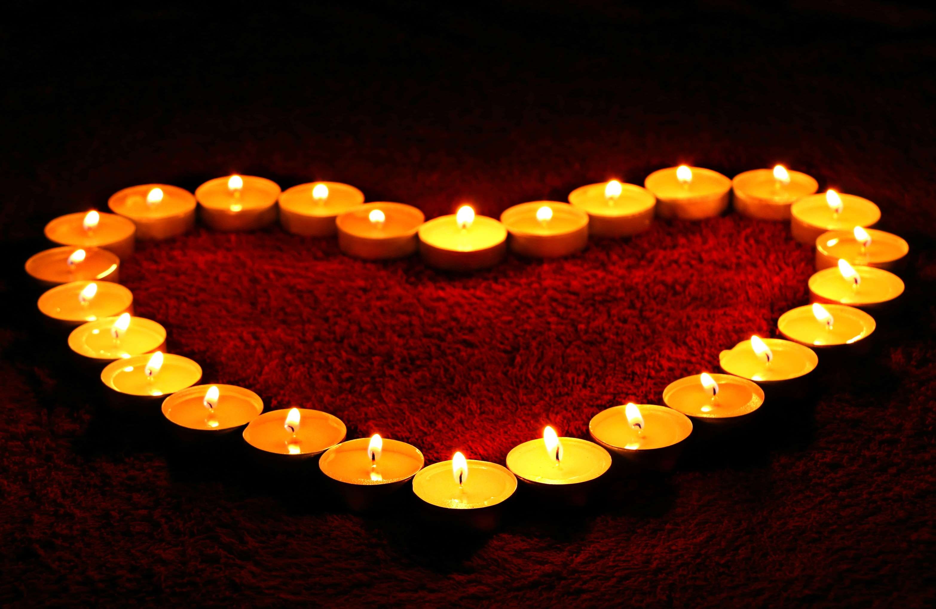 fire, design, arrangement, decoration, valentine, wax, warmly, close up, lighting equipment, illuminated, burnt, light, heart, candle, no people, celebration, HD Wallpaper