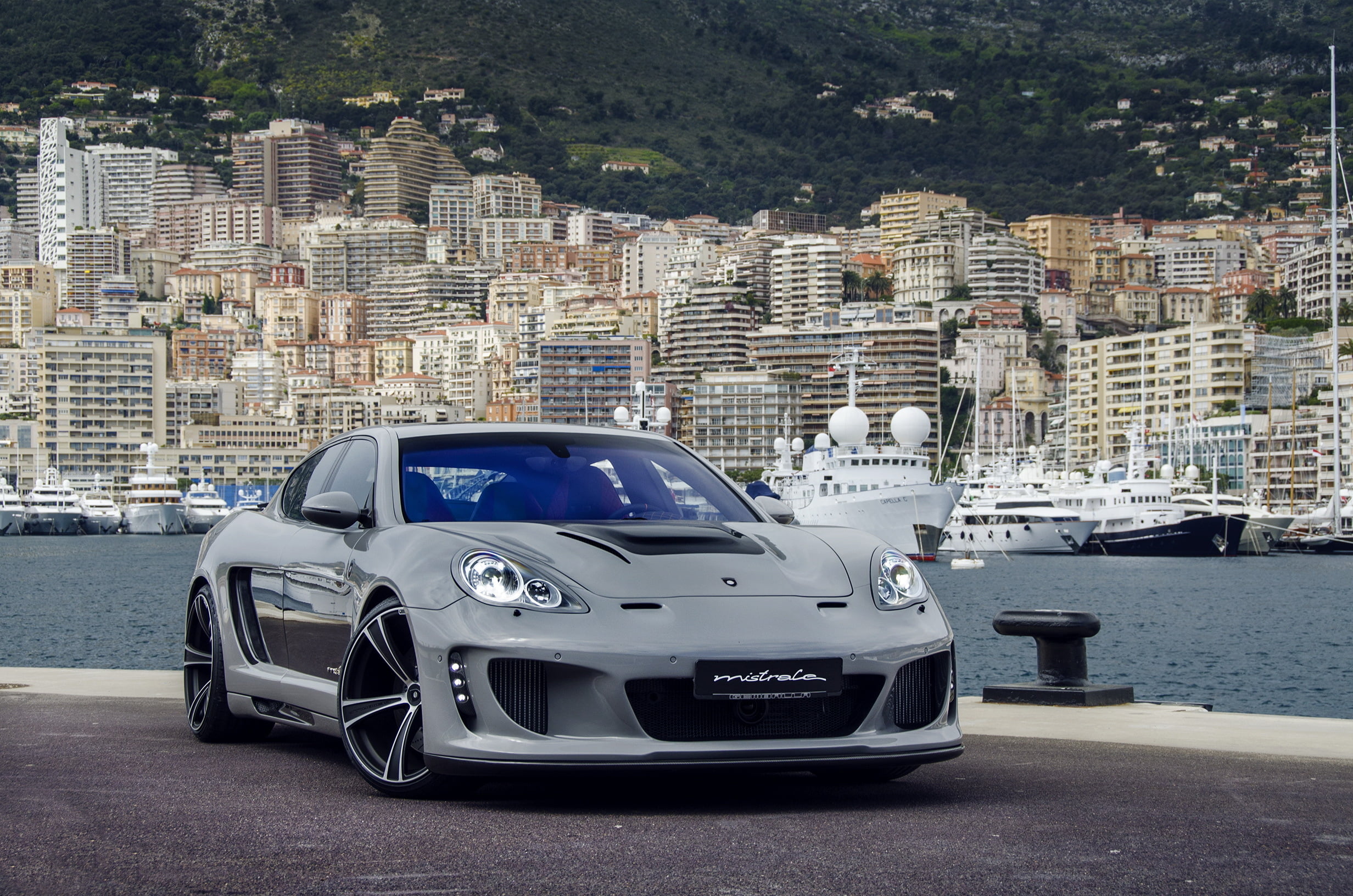 land vehicle, car, Gemballa, 1080P, Porsche, day, architecture, no people, luxury, building exterior, Panamera, city, Mistrale, nature, transportation, HD Wallpaper