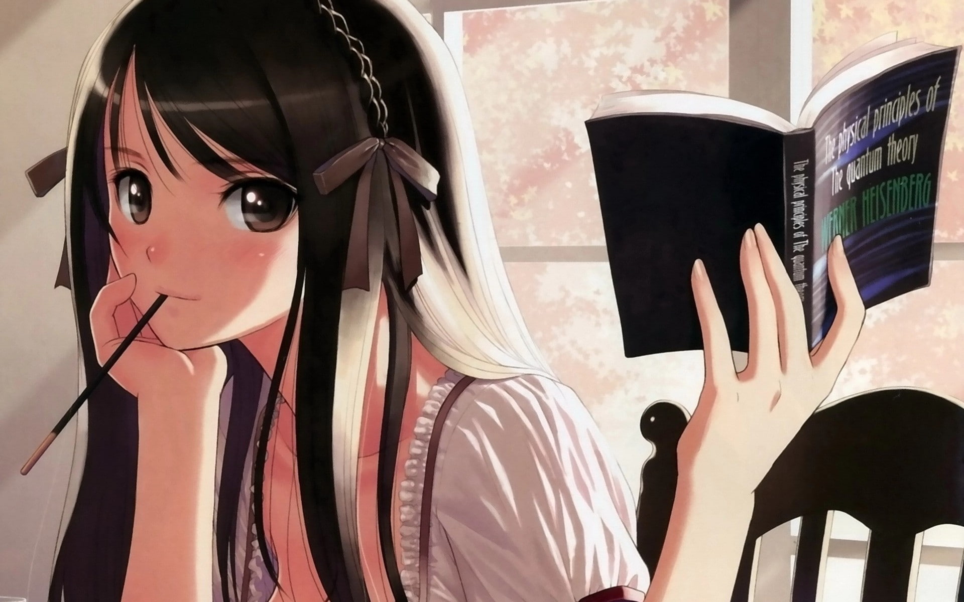 books, anime girls, original characters, 1080P, Tony Taka, anime, HD Wallpaper