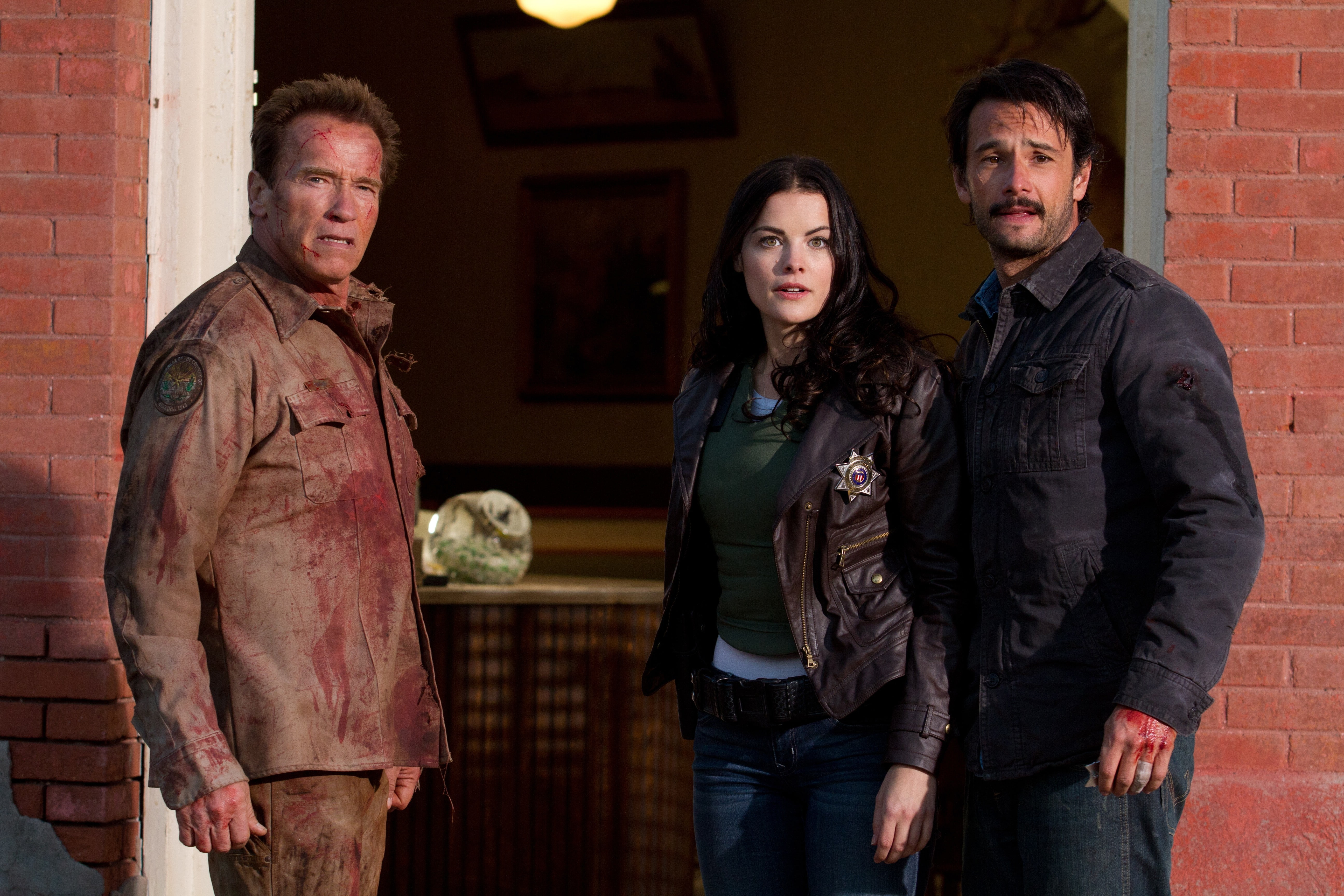 Return of the hero, Arnold Schwarzenegger Arnold, Ray Owens, Jaimie Alexander, Sarah Torrance, Sheriff, Rodrigo Santoro, The Last Stand, Jamie Alexander, HD Wallpaper