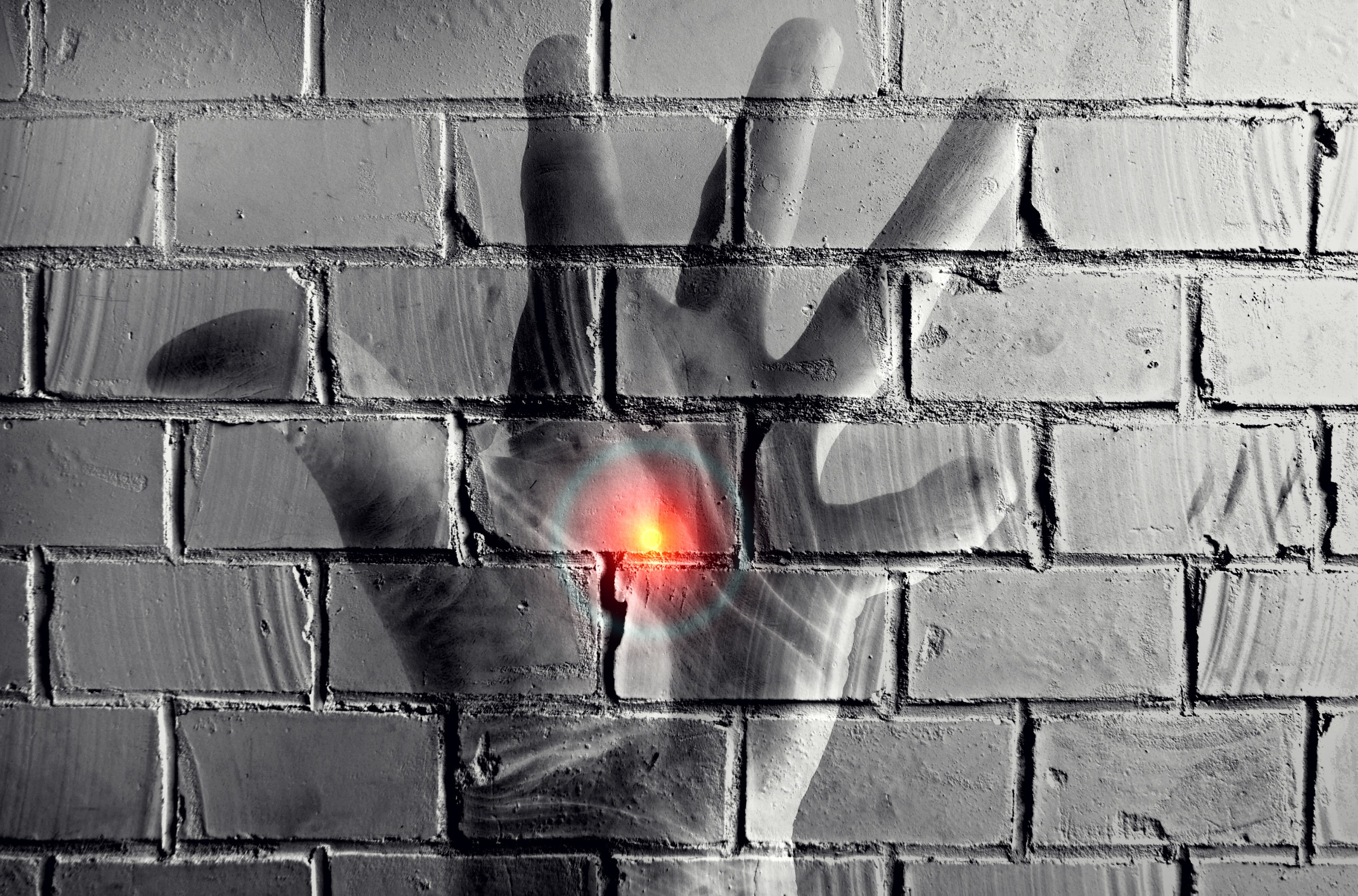body, hand, fingers, hal9000, wall, s, wall - building feature, full frame, day, mural, nature, left, close-up, red, no people, palm, person, female, pulsar, HD Wallpaper