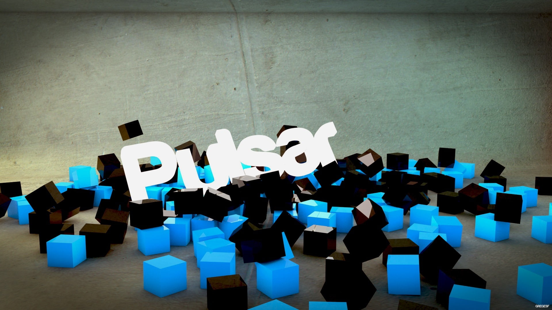 linux, cubes, singer, technology, render, Abstract, hd, pulsar, Black, d, art, 1080P, minimalistic, arch, x, lights, HD Wallpaper