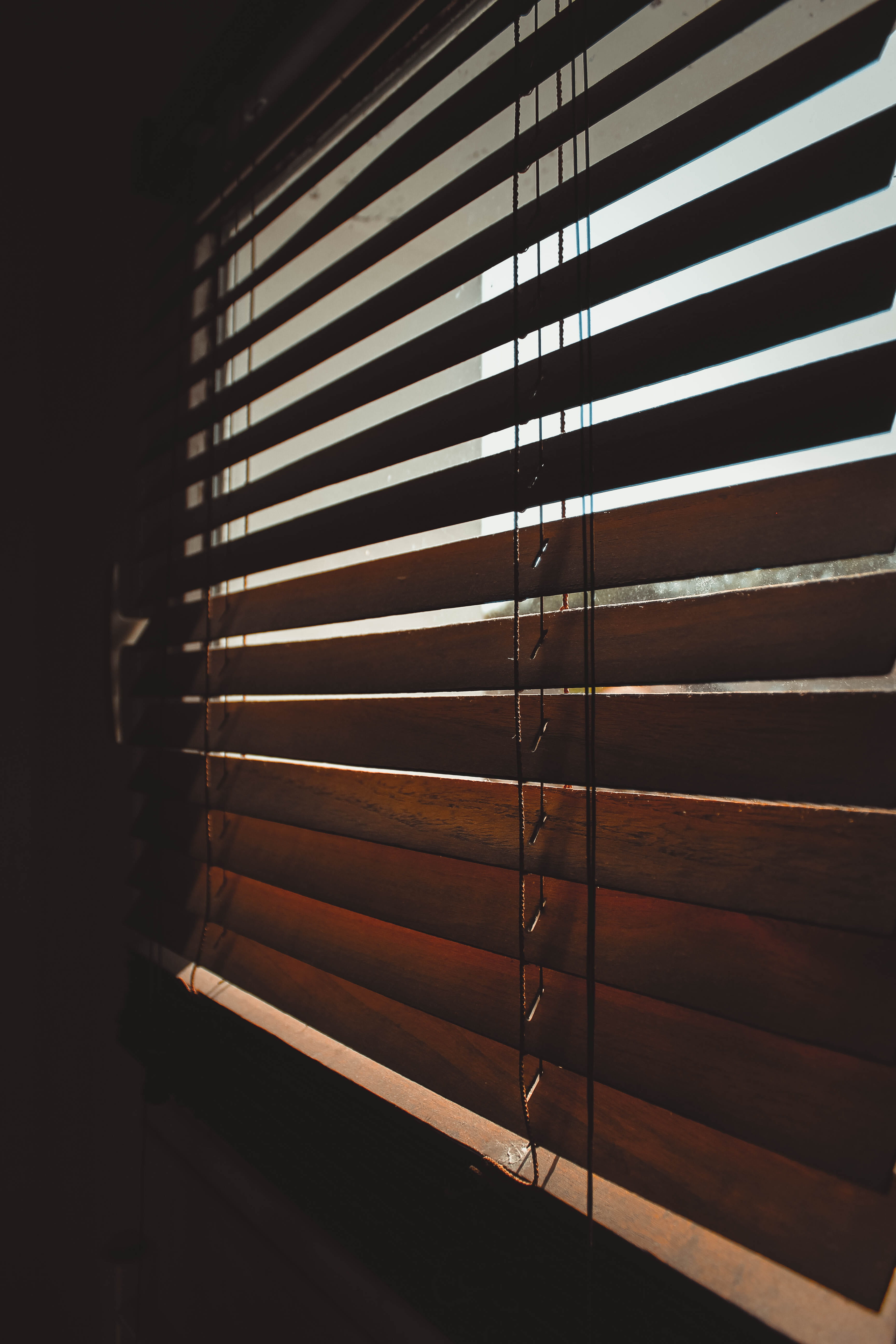 blinds, store, sun, 5K, protection, architecture, no people, sunlight, day, wood - material, absence, indoors, window, close-up, built structure, security, Phone HD Wallpaper
