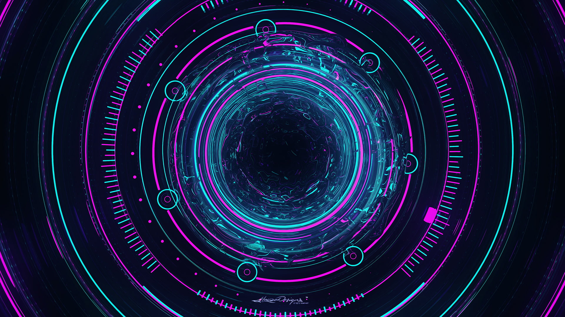 circle, Lacza, abstract, digital art, 1080P, HD Wallpaper