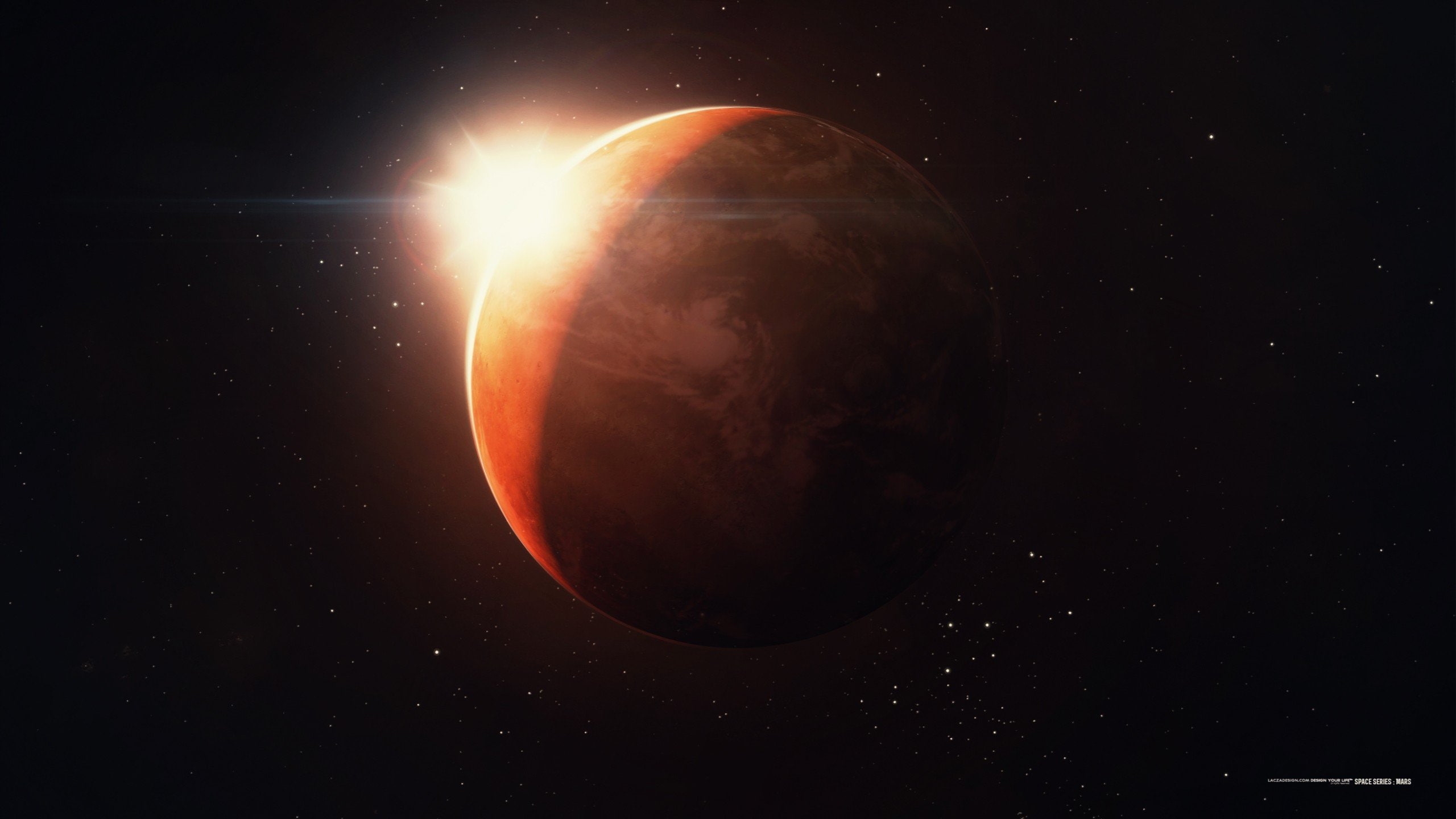 art, mars, 2K, planets, outer, series, space, lacza, sun, digital, HD Wallpaper