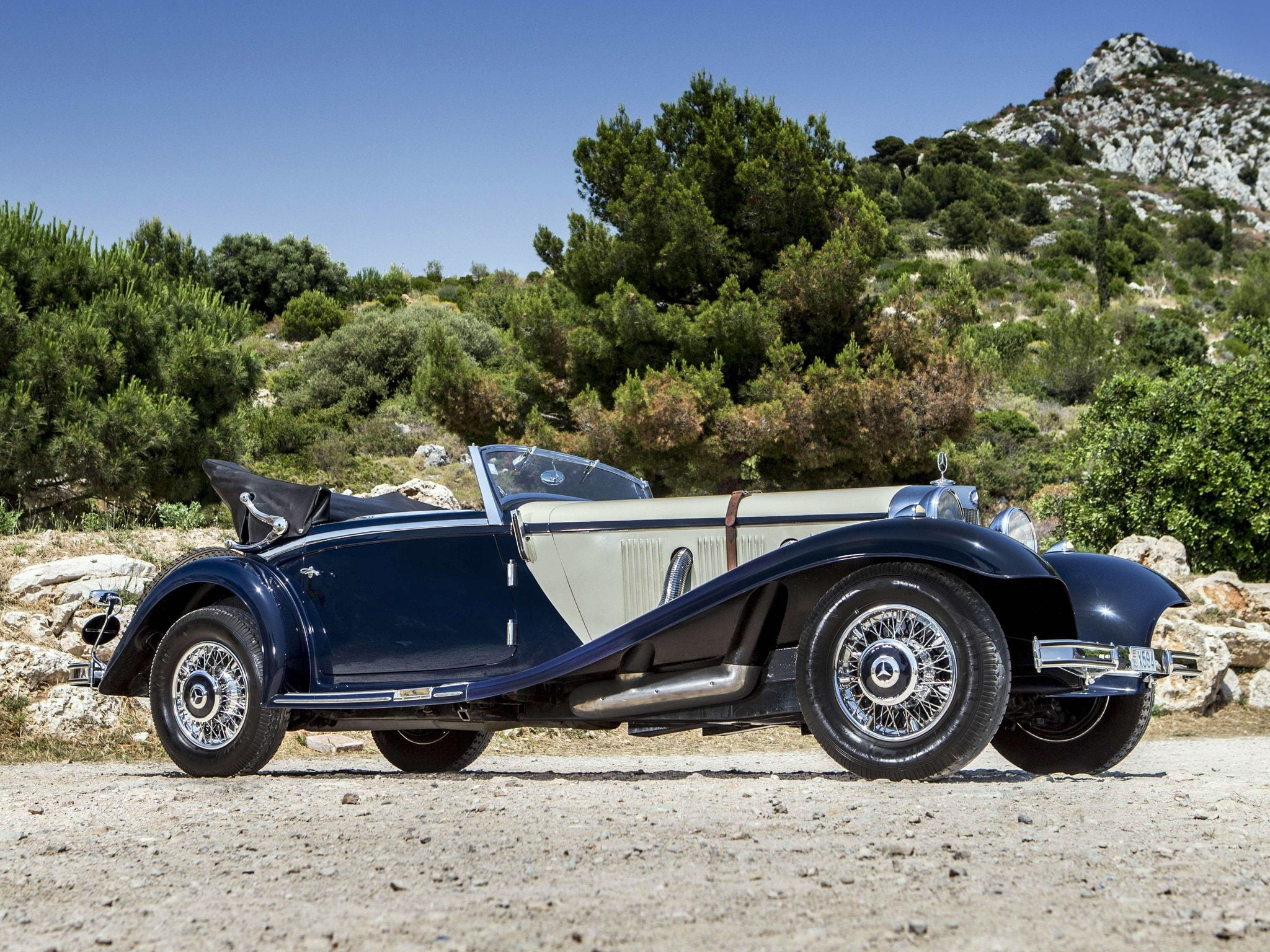 luxury, retro, mercedes, 540k, benz, 1936, cabriolet, sport, 1080P, HD Wallpaper