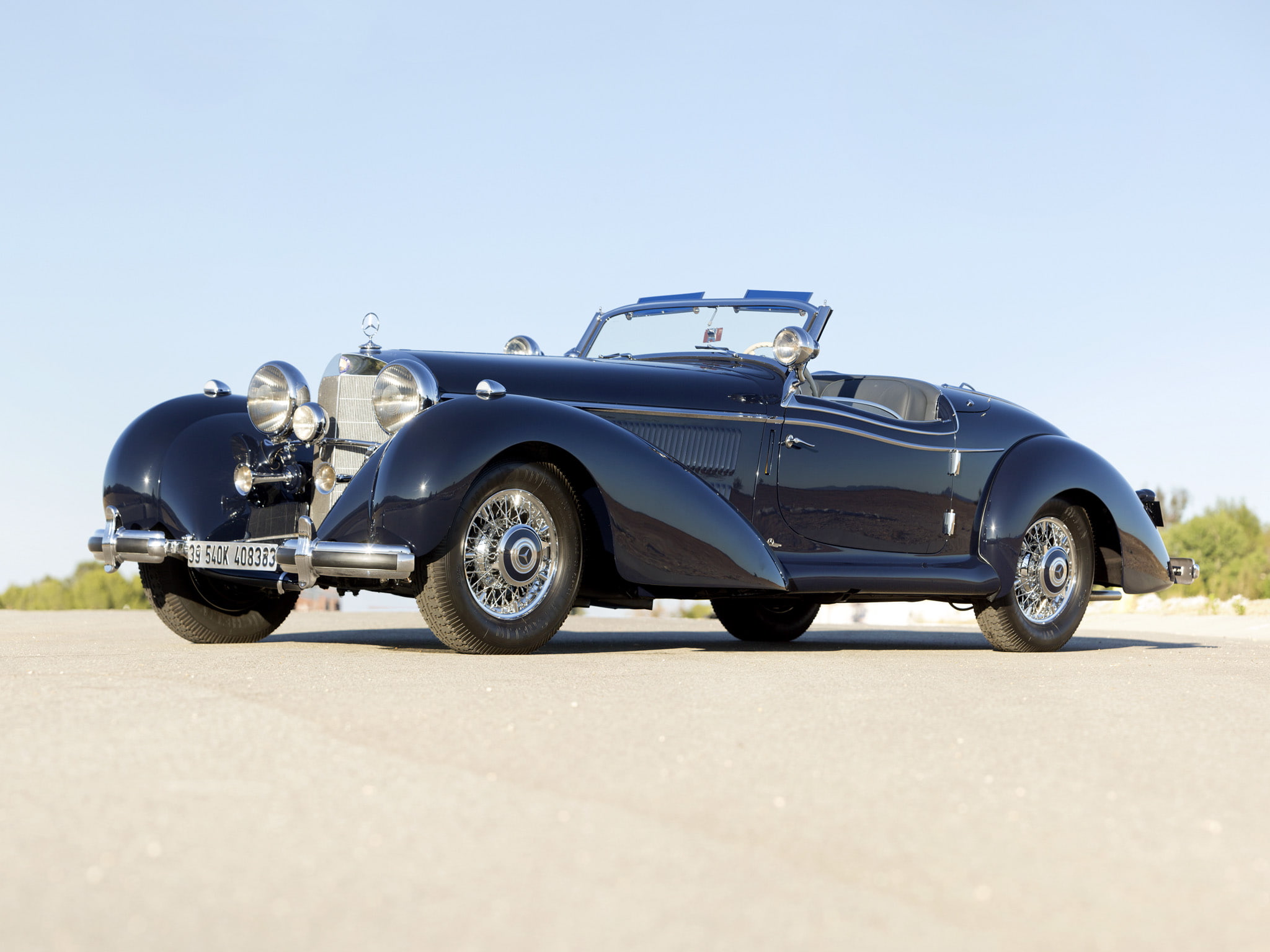 roadster, mercedes, 1939, benz, 1080P, retro, supercar, special, supercars, 540k, HD Wallpaper