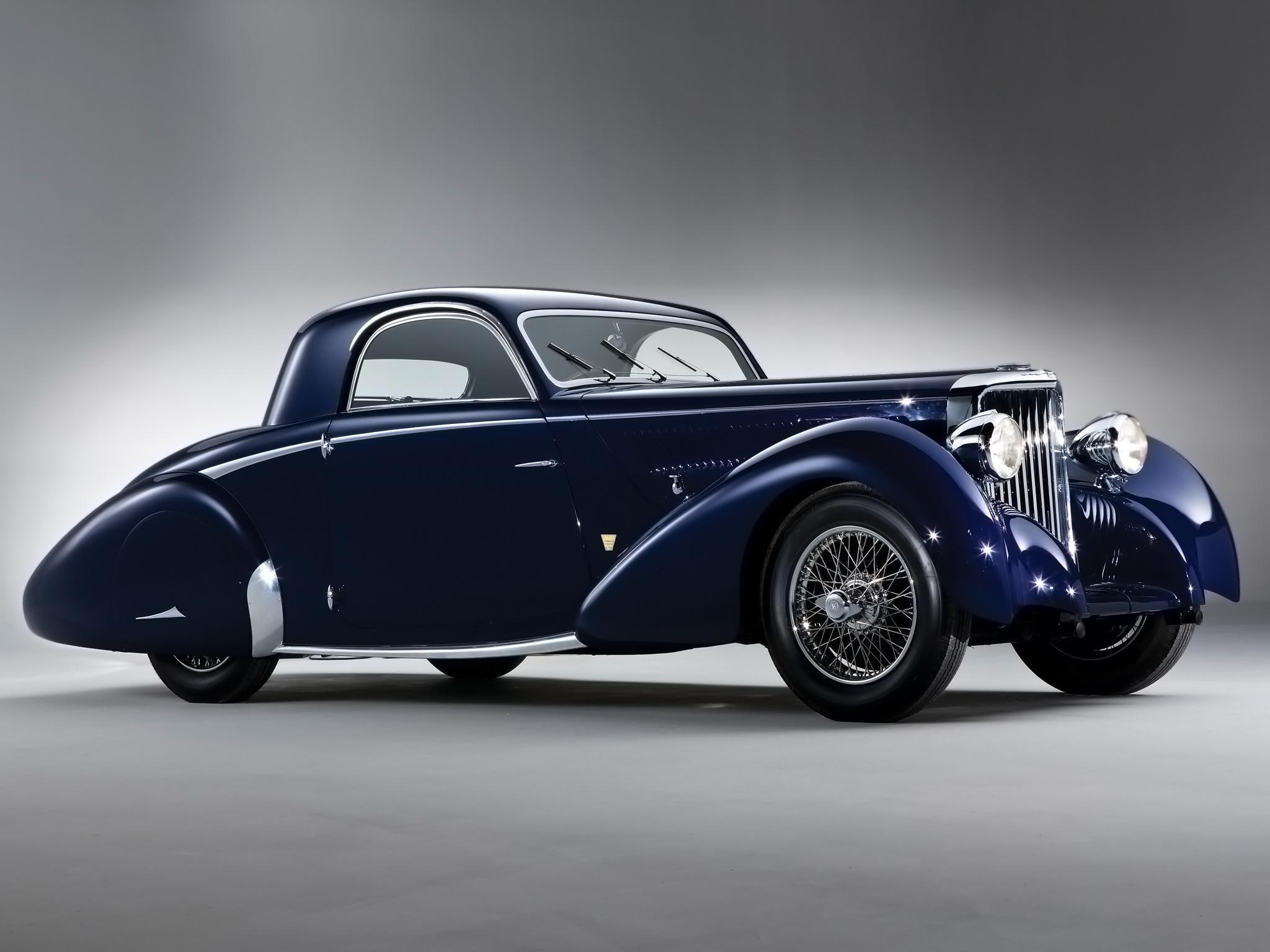 cars, coupe, vintage jaguar, ss 100 by graber, graber, vintage, jaguar, 1080P, ss, blue, HD Wallpaper