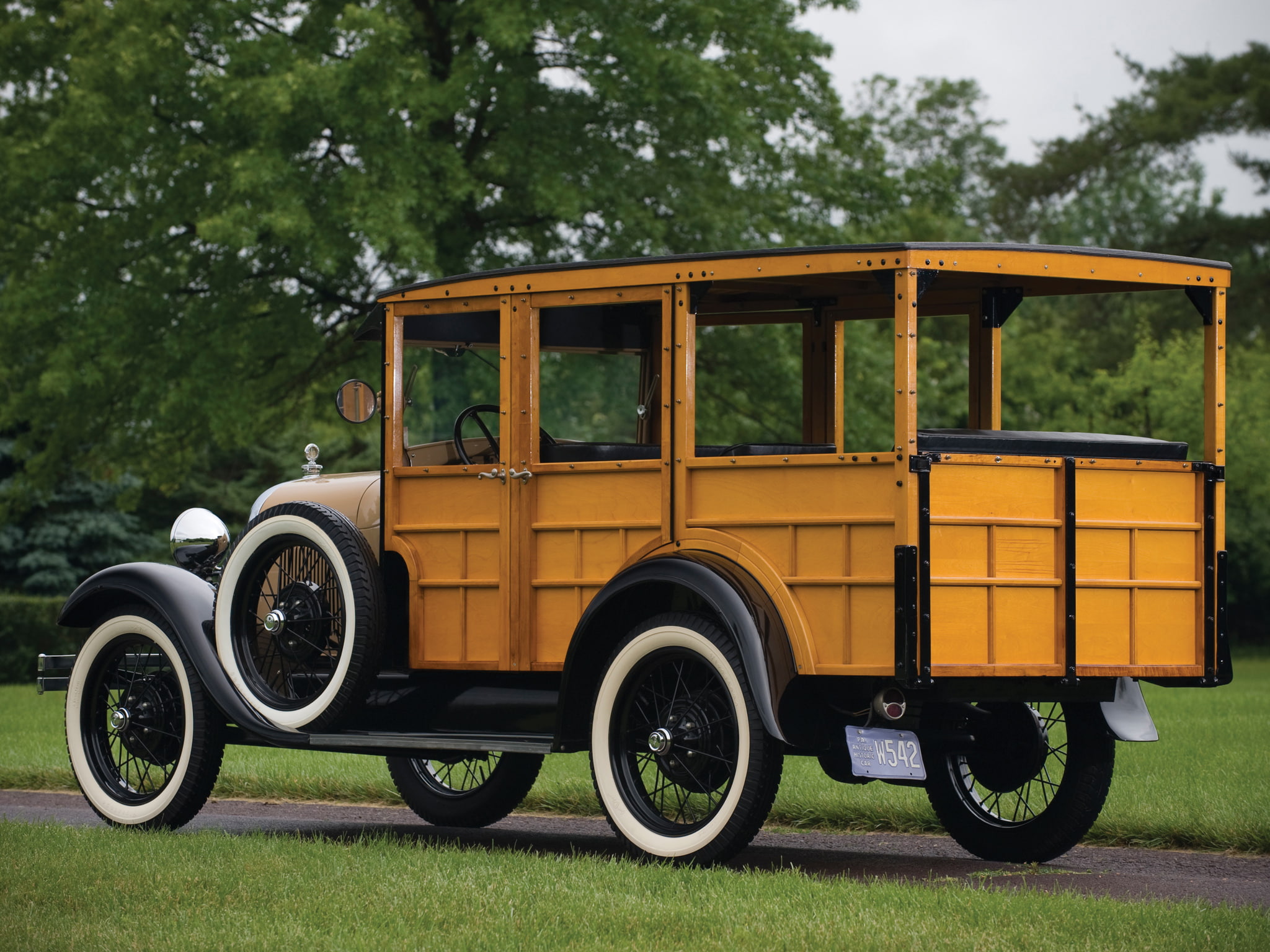 woody, retro, truck, 1080P, 150а, stationwagon, ford, model, 1929, HD Wallpaper