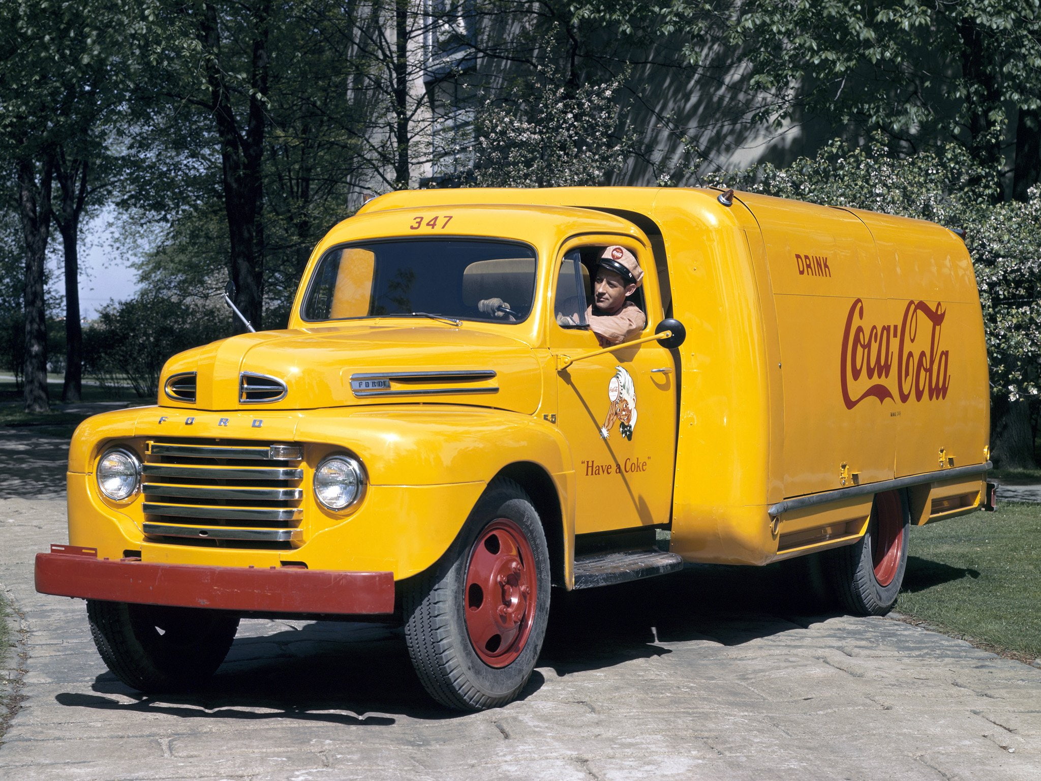 1080P, cola, tractor, ford, f 5, retro, 1948, coca, semi, HD Wallpaper