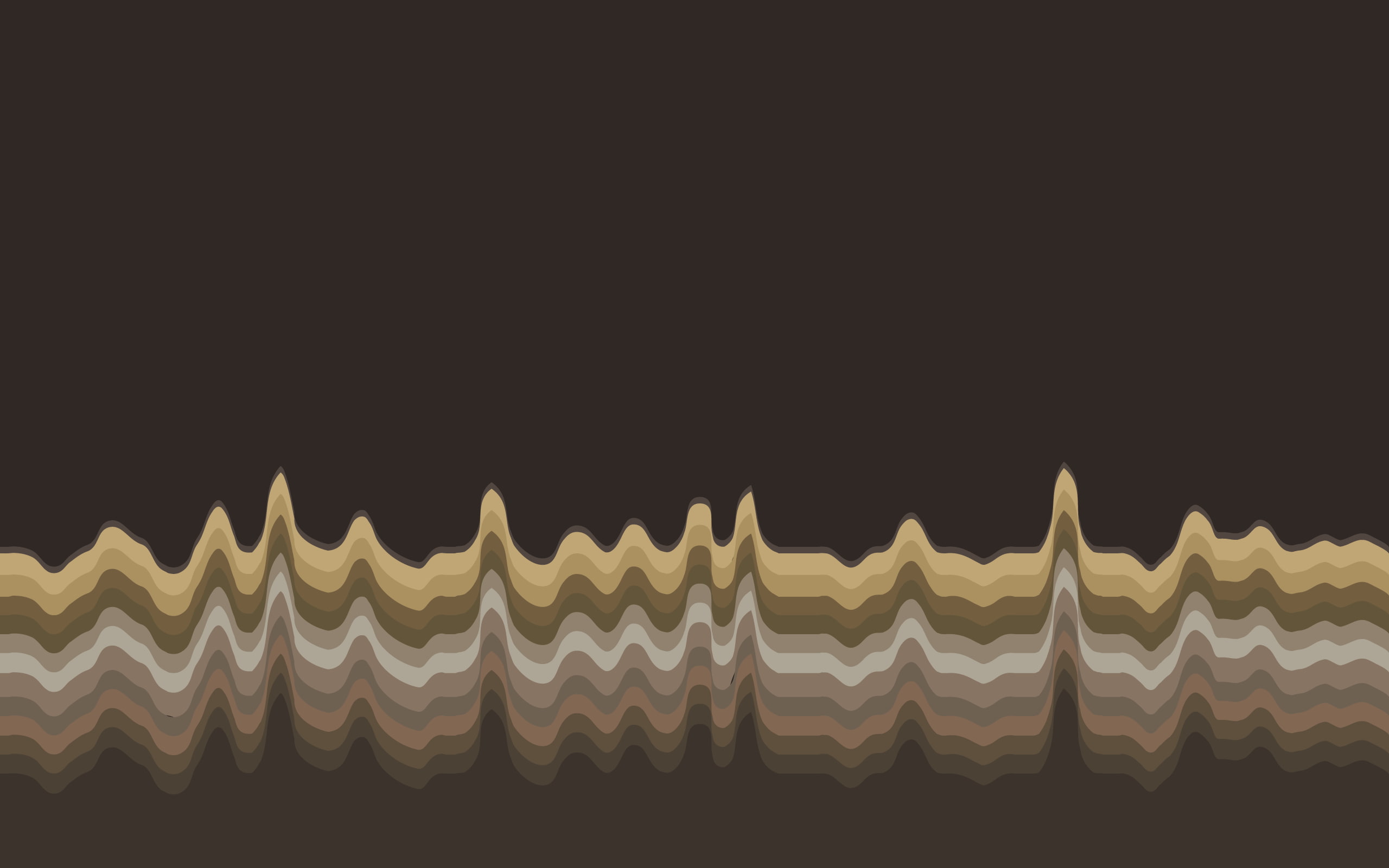 brown, waveforms, minimalism, 2K, HD Wallpaper