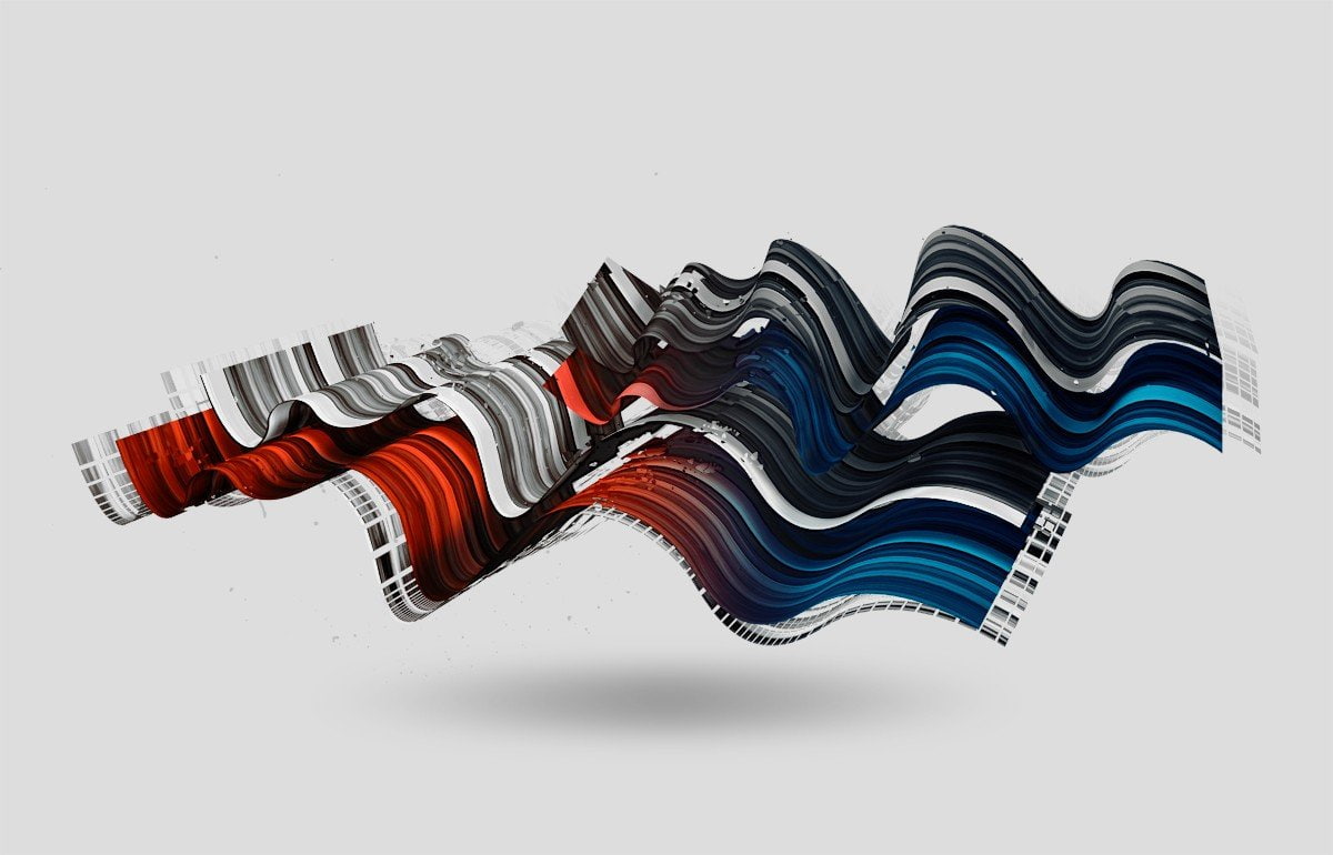 Baroille, 480P, abstract, Nicolas Monin, waves, digital art, Waveforms, White Background, 3d, HD Wallpaper